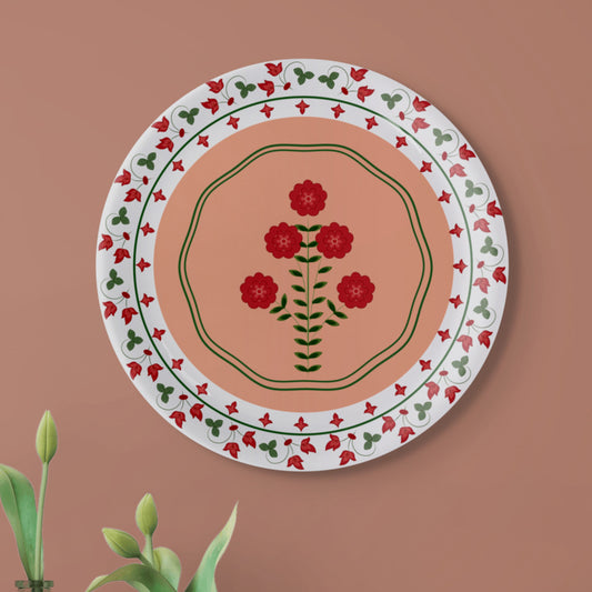 Mughal Garden-Inspired Tropical Elegance radiating floral plate