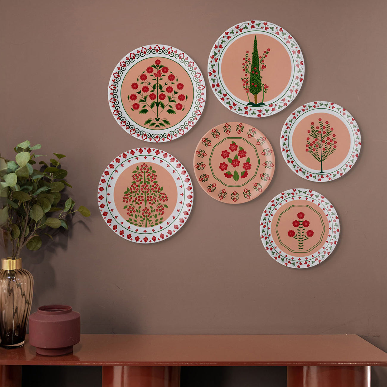 Mughal Garden-Inspired Tropical Elegance blooming tree plate