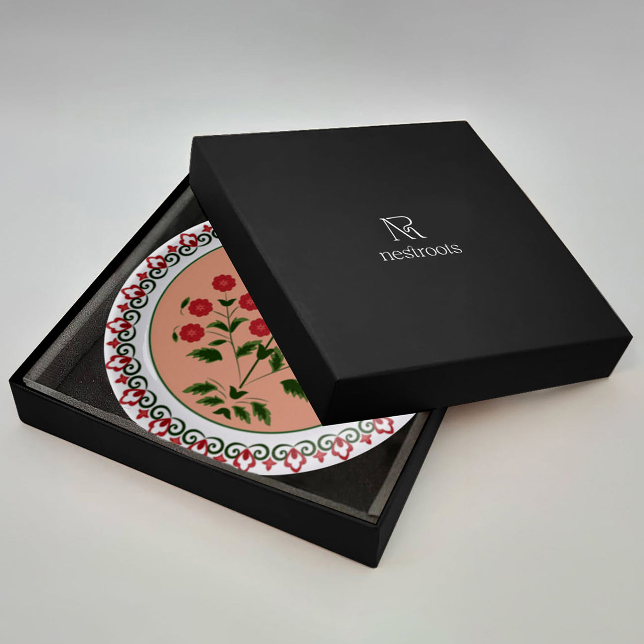 Mughal Garden-Inspired Tropical Elegance blooming tree plate