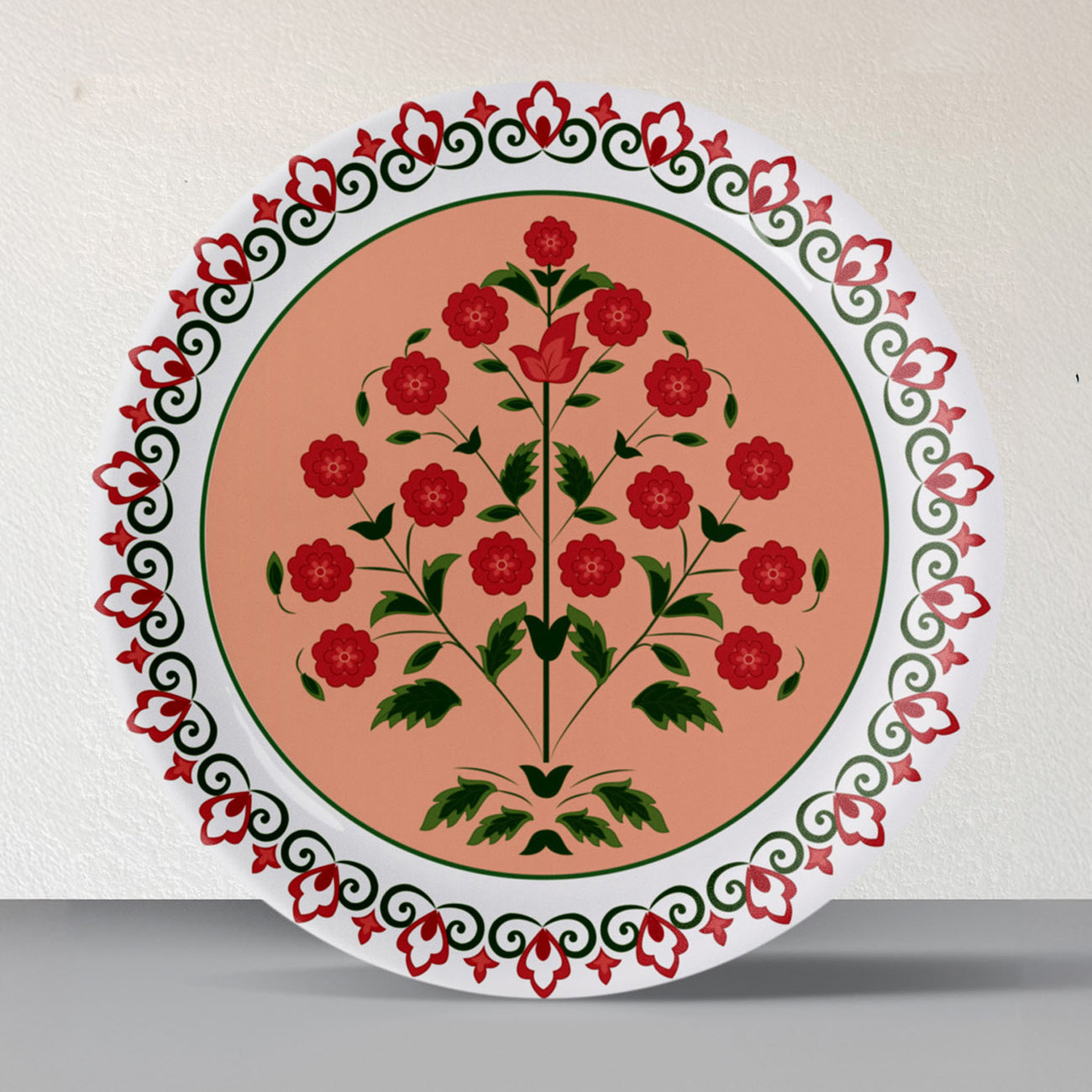 Mughal Garden-Inspired Tropical Elegance blooming tree plate