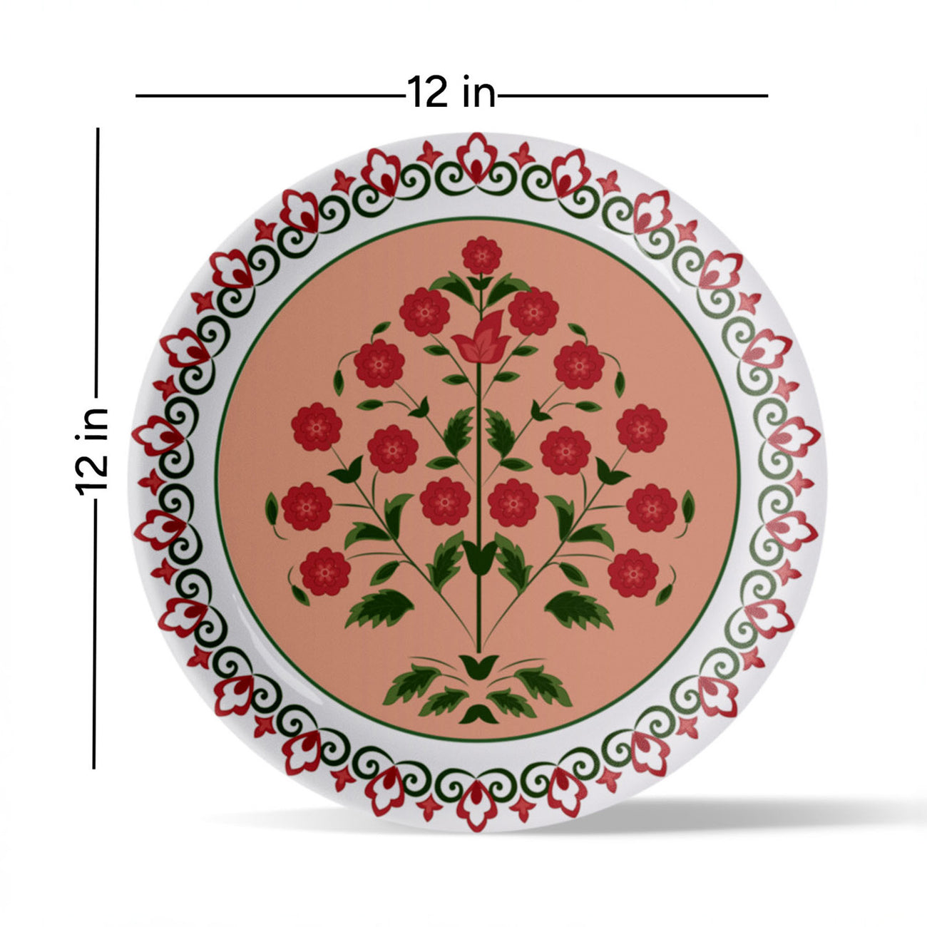 Mughal Garden-Inspired Tropical Elegance blooming tree plate