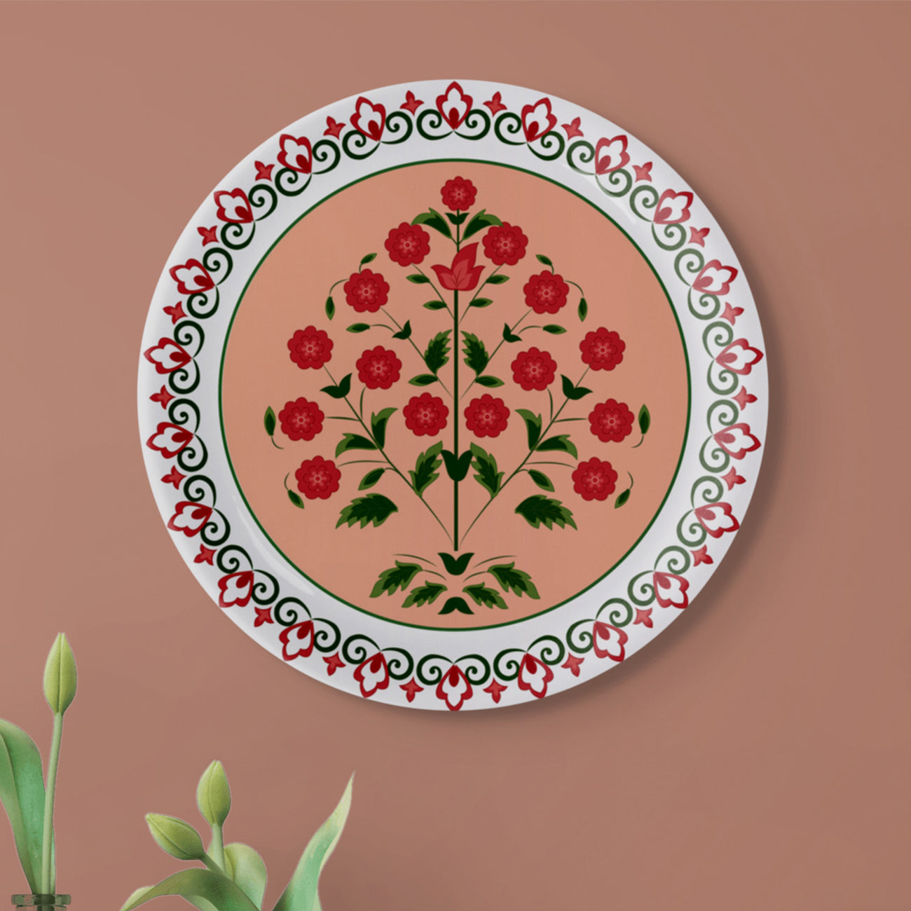 Mughal Garden-Inspired Tropical Elegance blooming tree plate