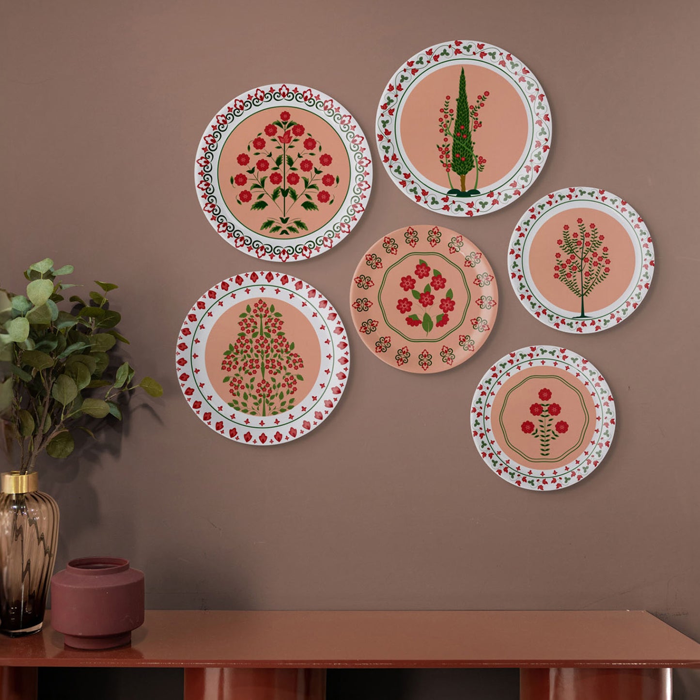 Mughal Garden-Inspired Tropical Elegance flolral blooming tree plate