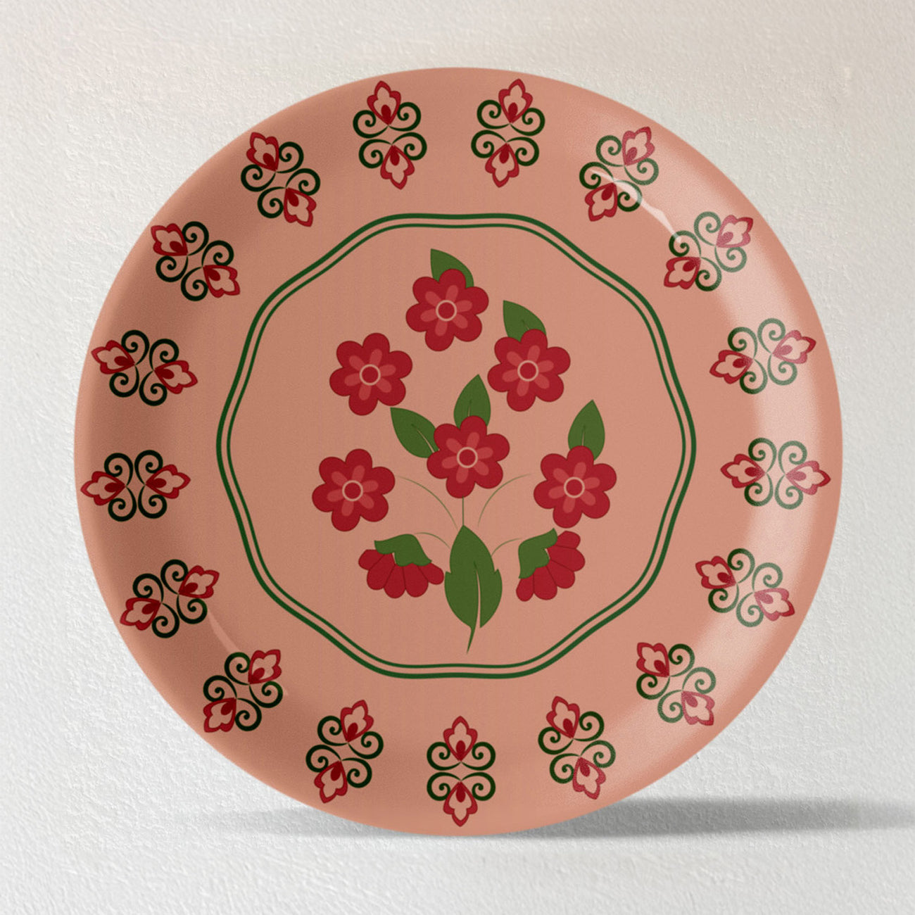 Mughal Garden-Inspired Tropical Elegance flolral blooming tree plate