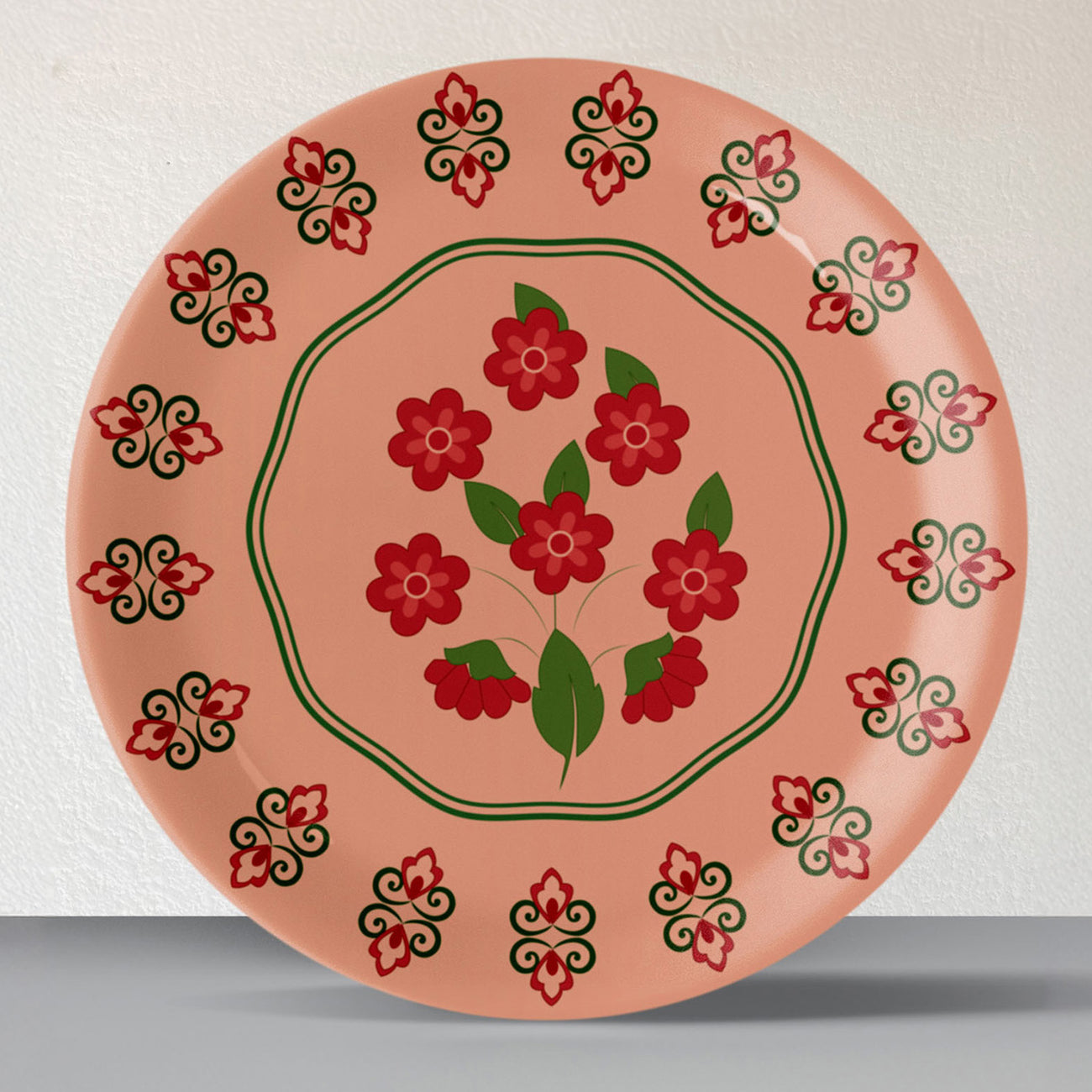 Mughal Garden-Inspired Tropical Elegance flolral blooming tree plate