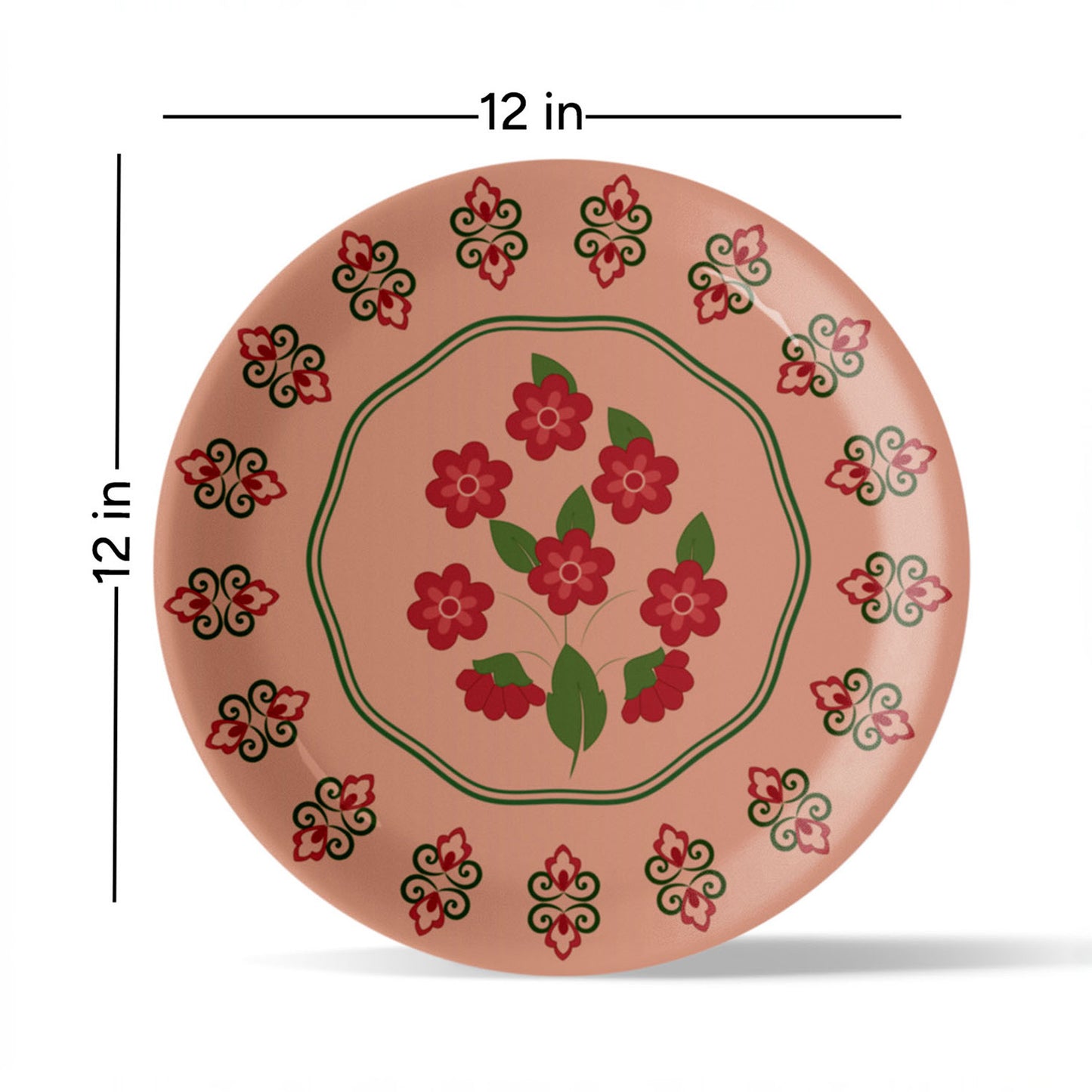 Mughal Garden-Inspired Tropical Elegance flolral blooming tree plate