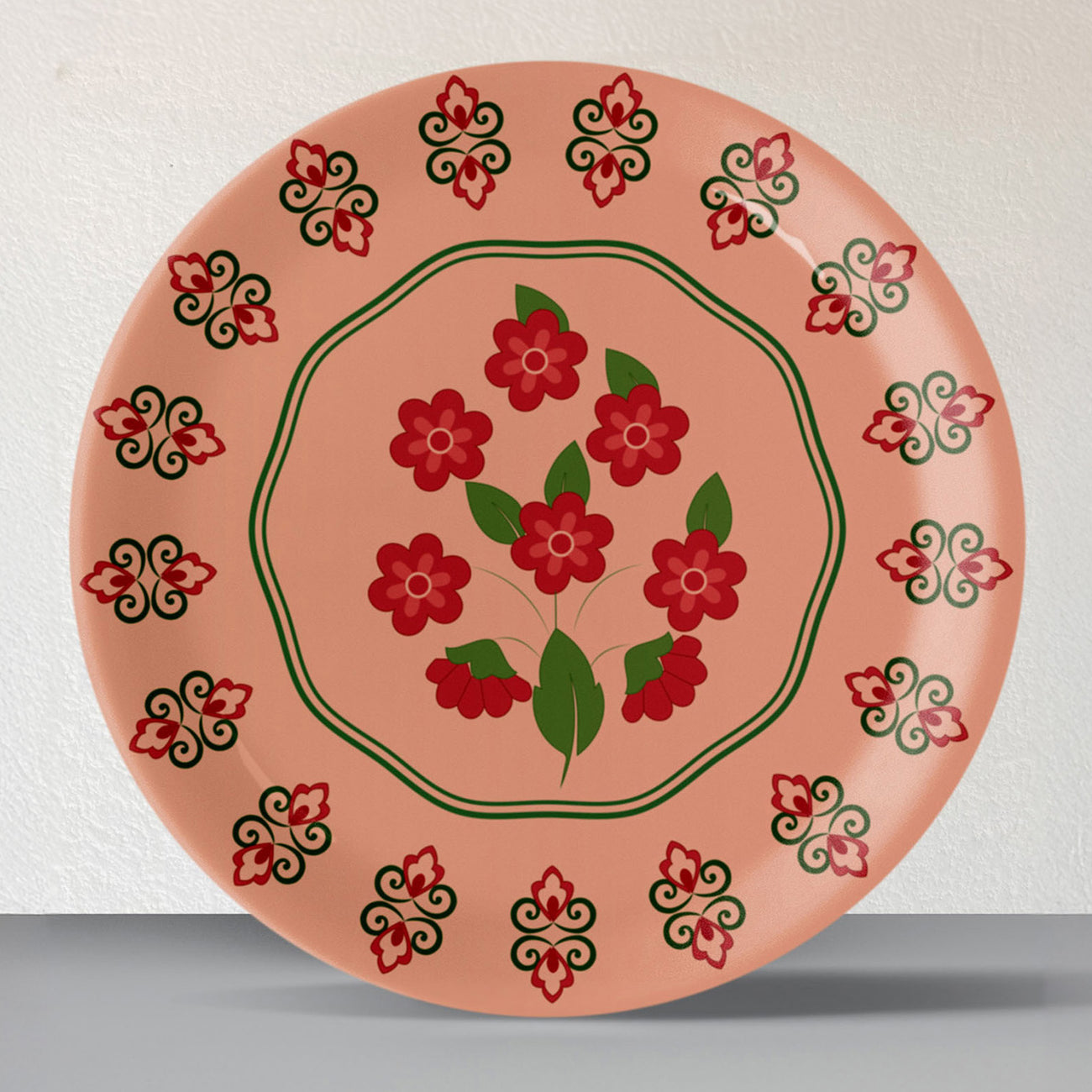 Mughal Garden-Inspired Tropical Elegance collage Wall Plates Set of 6