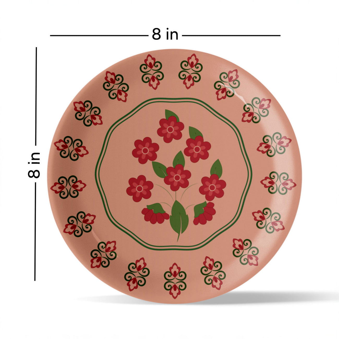 Mughal Garden-Inspired Tropical Elegance collage Wall Plates Set of 6