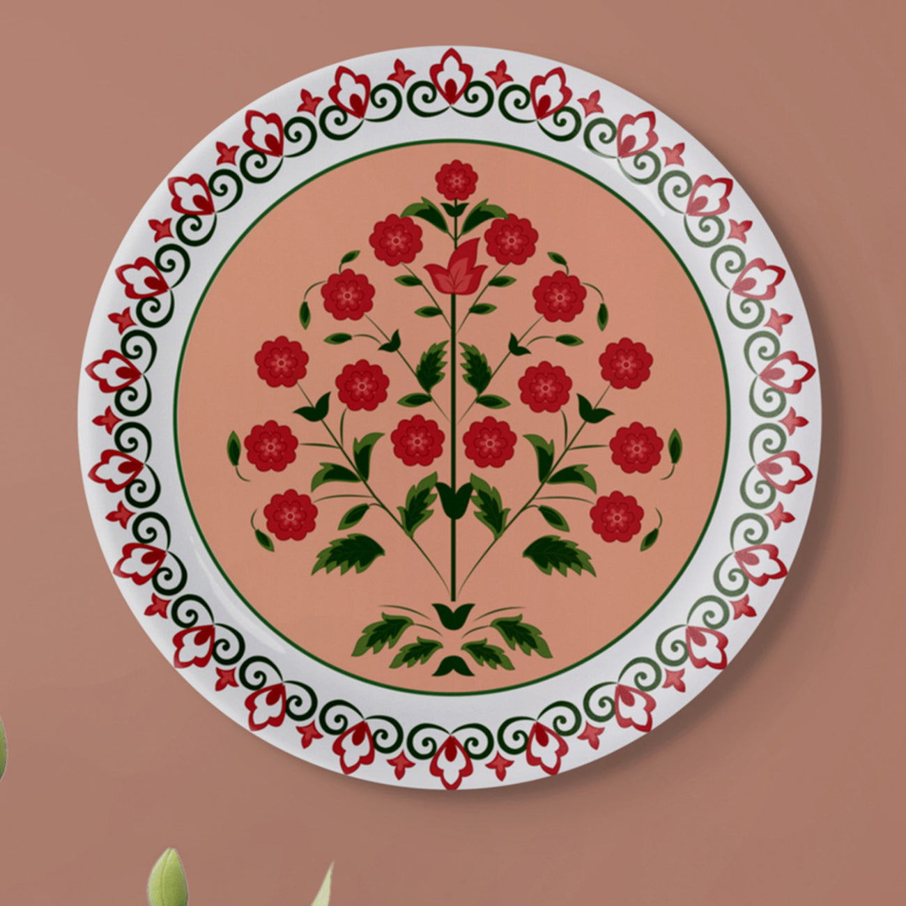 Mughal Garden-Inspired Tropical Elegance collage Wall Plates Set of 6