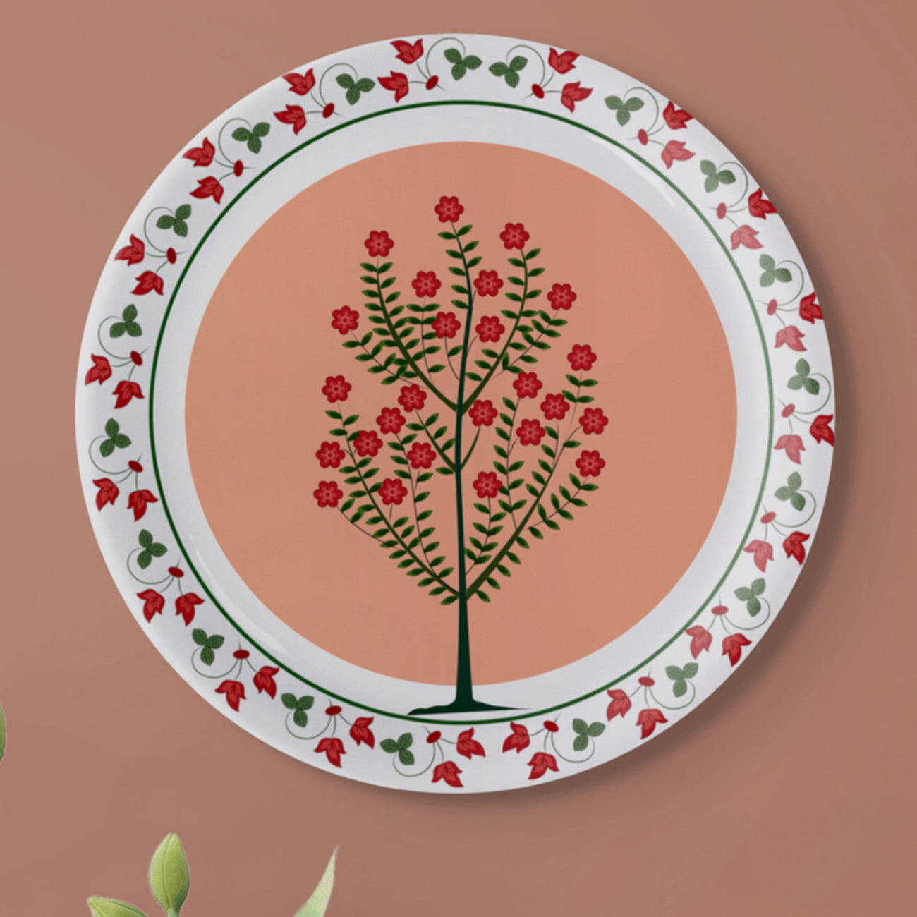 Mughal Garden-Inspired Tropical Elegance collage Wall Plates Set of 6