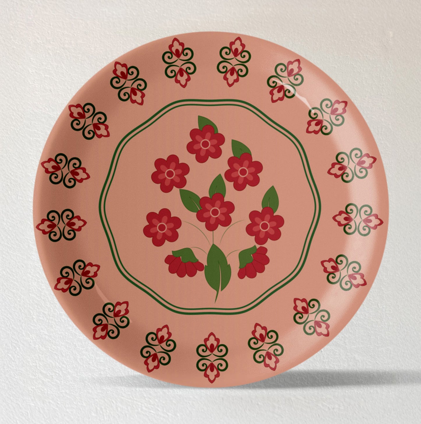 Mughal Garden-Inspired Tropical Elegance collage Wall Plates Set of 6