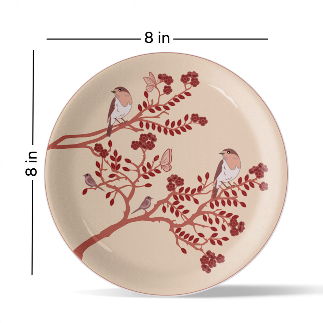 Nature-Inspired Art bird chirping tree for Every Room plate