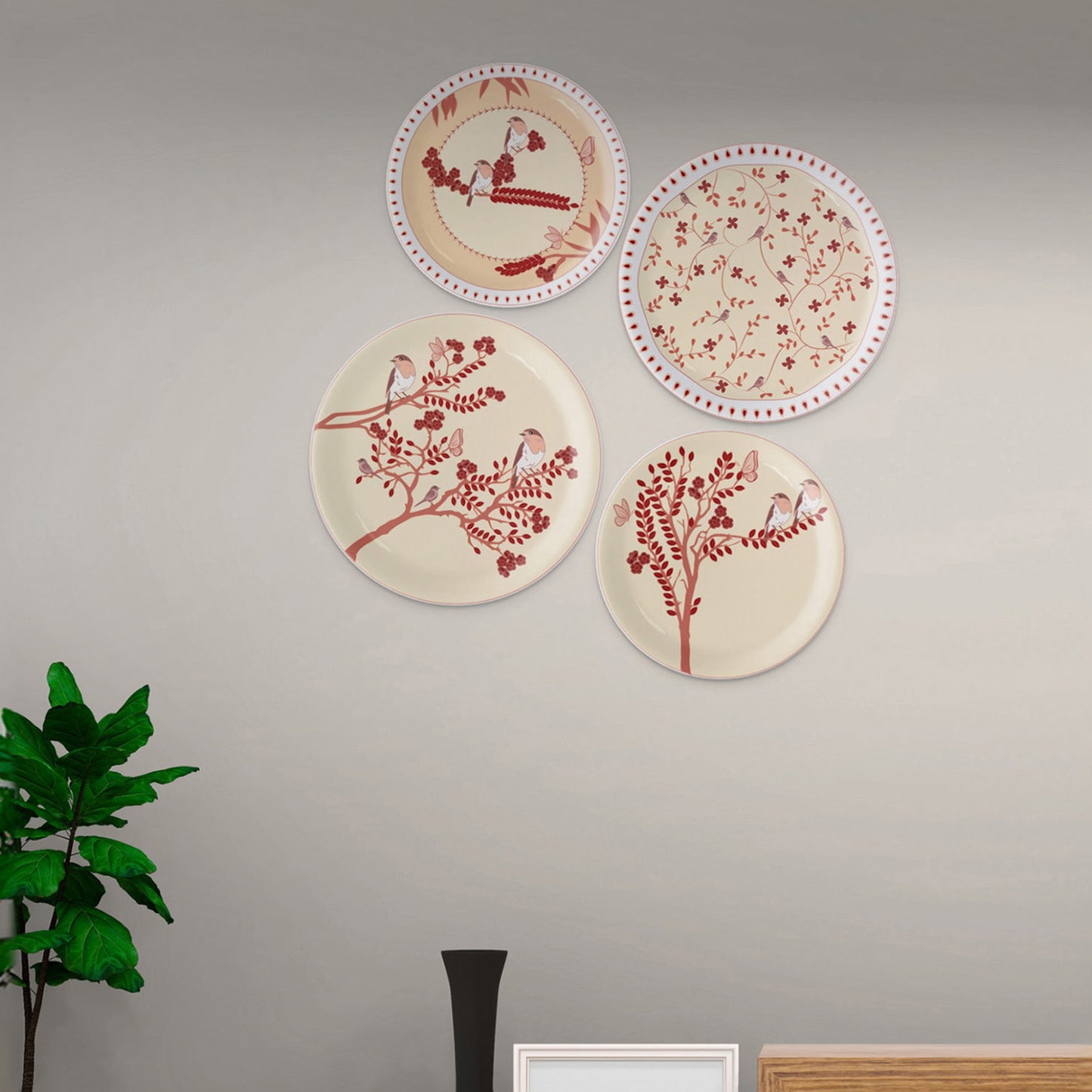 Nature-Inspired Art bird chirping tree for Every Room plate