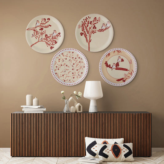 Nature-Inspired Art collage for Every Room Wall Plates Set of 4