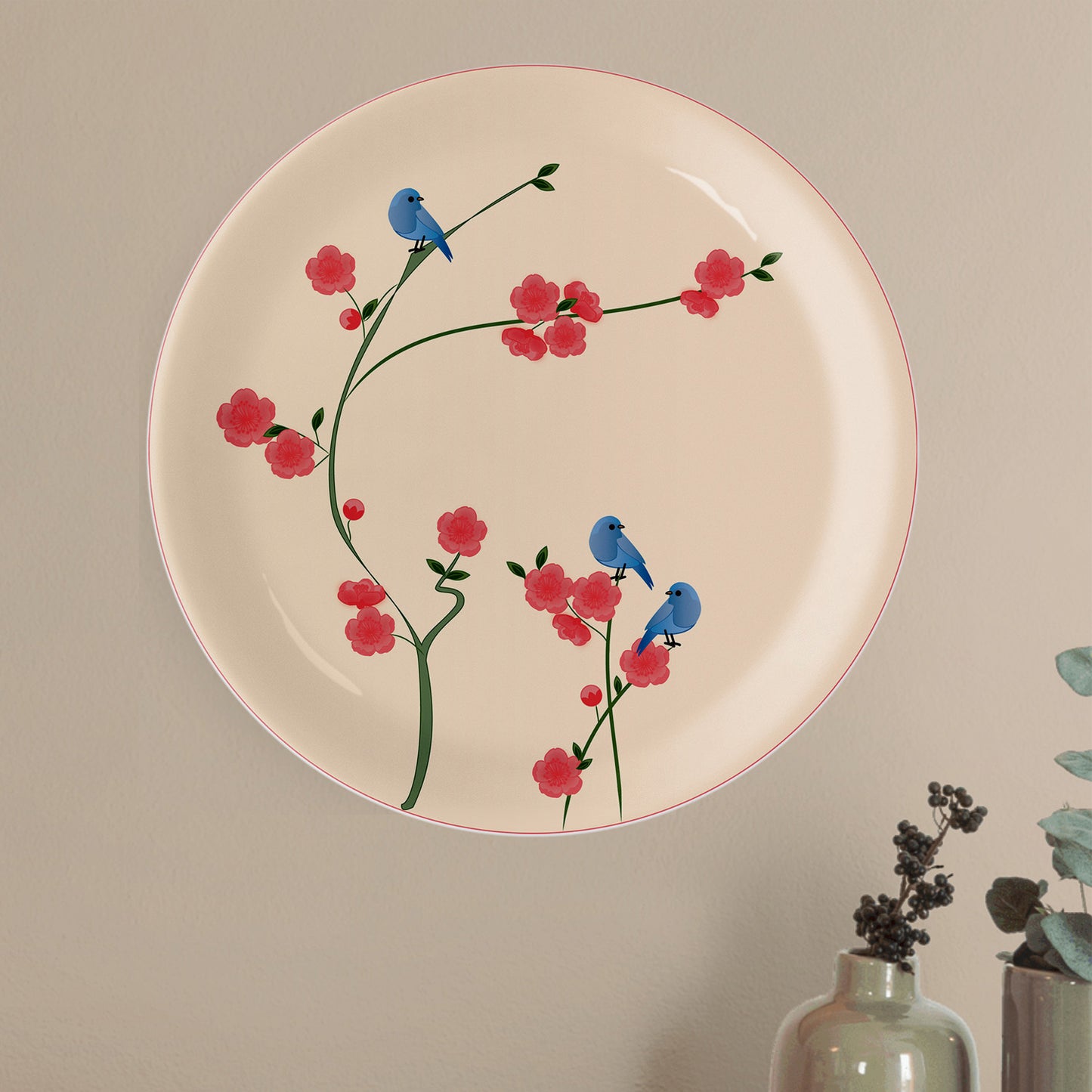 Nature Art for Every Corner cherry blossom porcelain plate