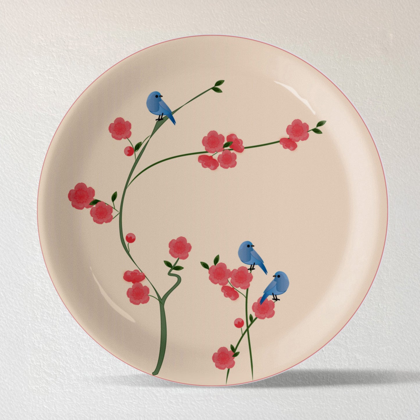 Nature Art for Every Corner cherry blossom porcelain plate