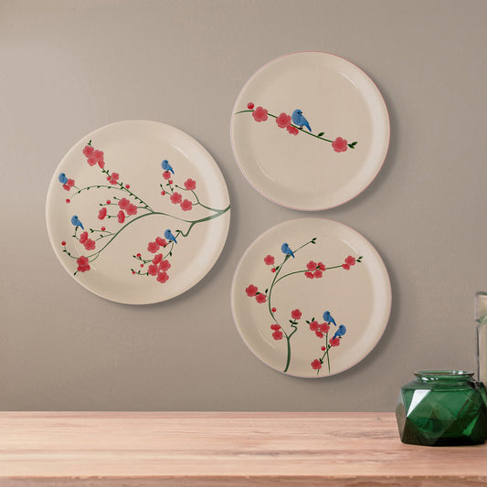 Nature Art for Every Corner cherry blossom bird porcelain plate