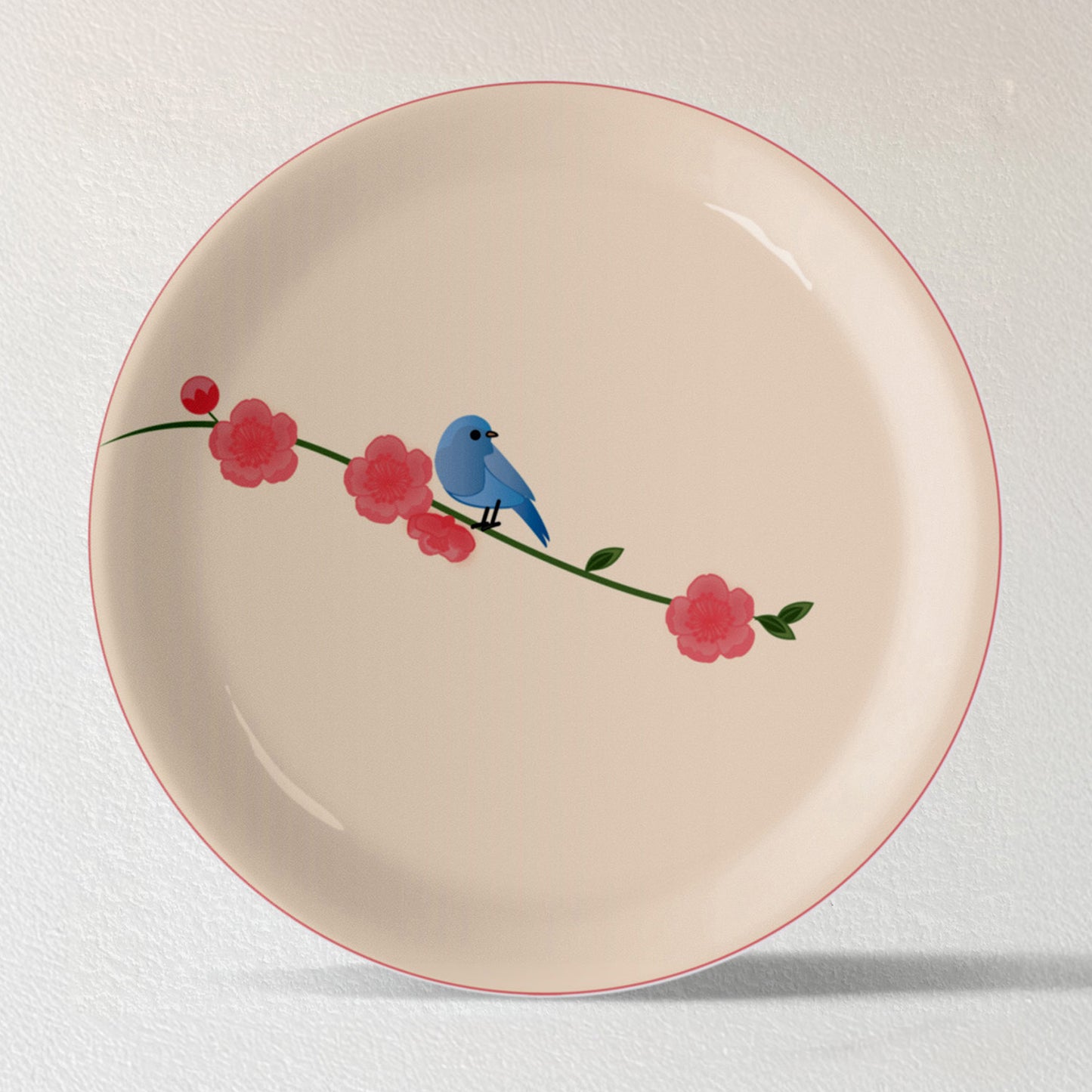 Nature Art for Every Corner cherry blossom bird porcelain plate