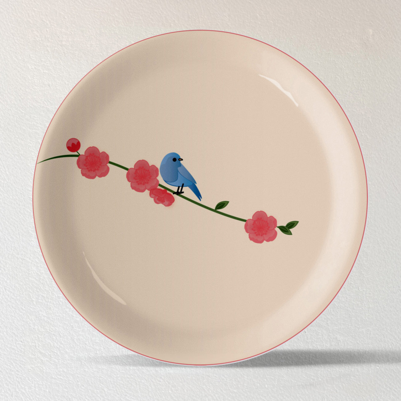 Nature Art for Every Corner cherry blossom bird porcelain plate