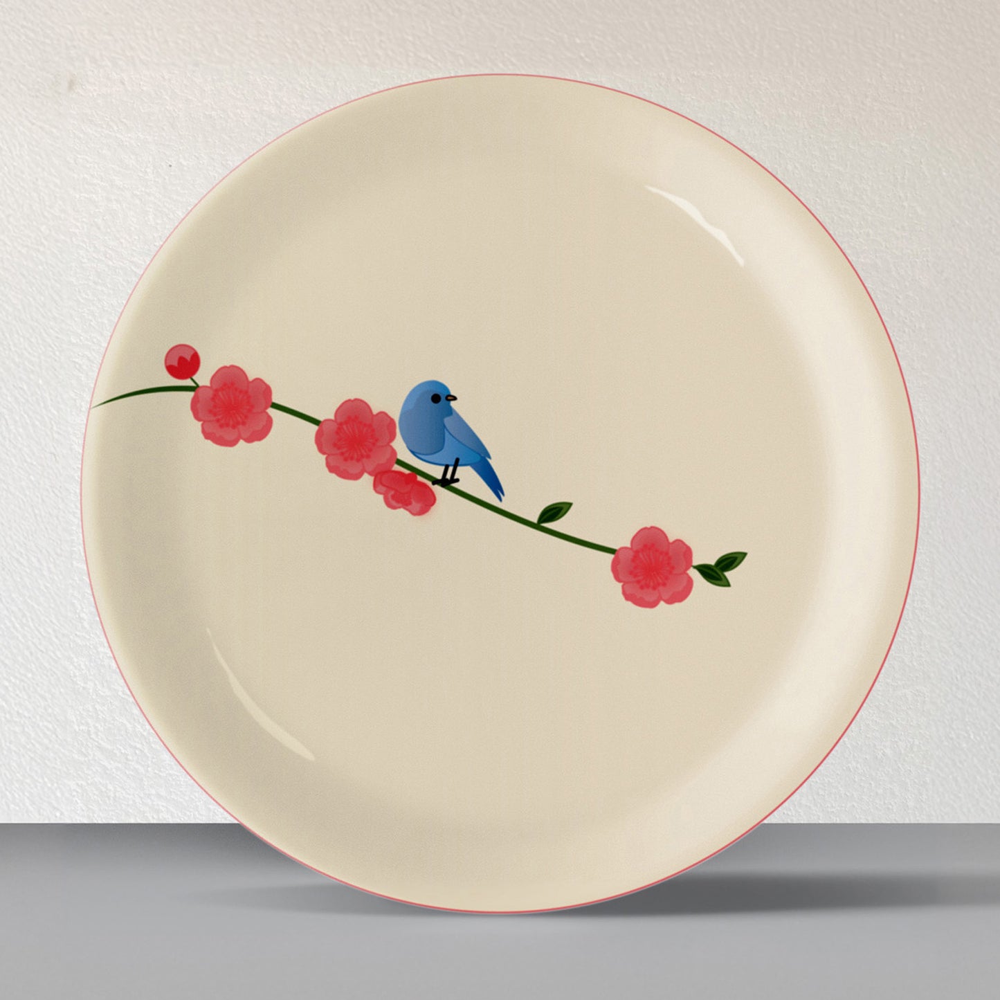 Nature Art for Every Corner cherry blossom bird porcelain plate