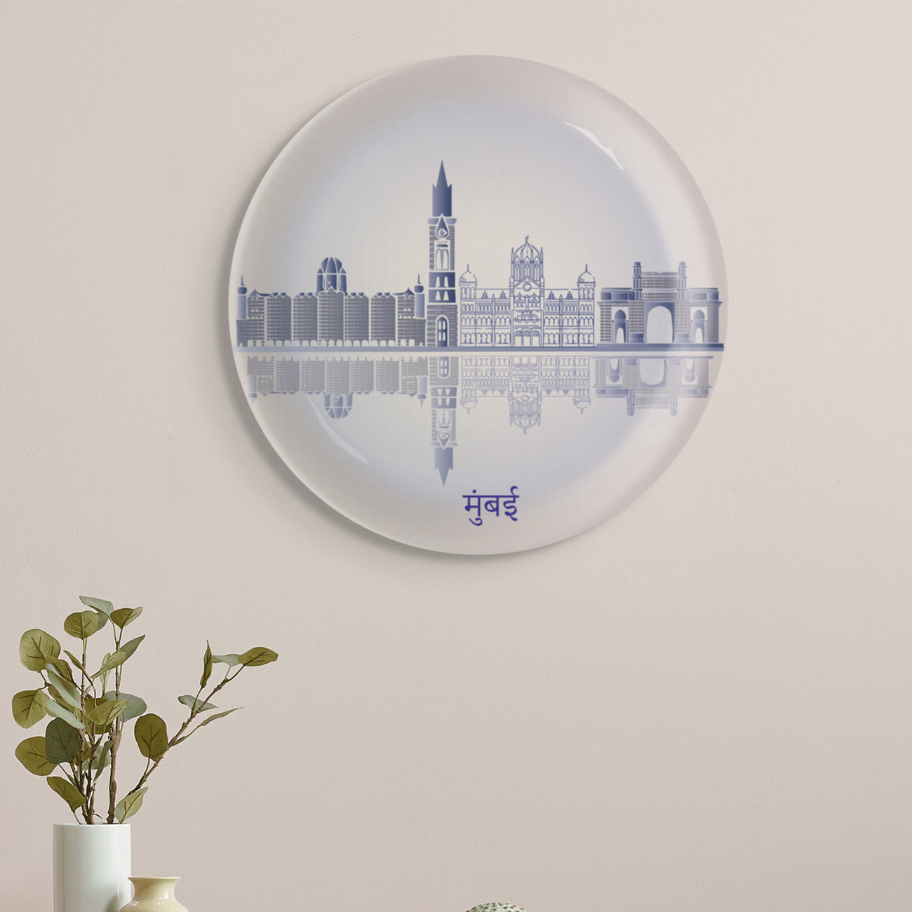 Urban Dreamscapes: Cityscape Mumbai Artistry porcelain plate