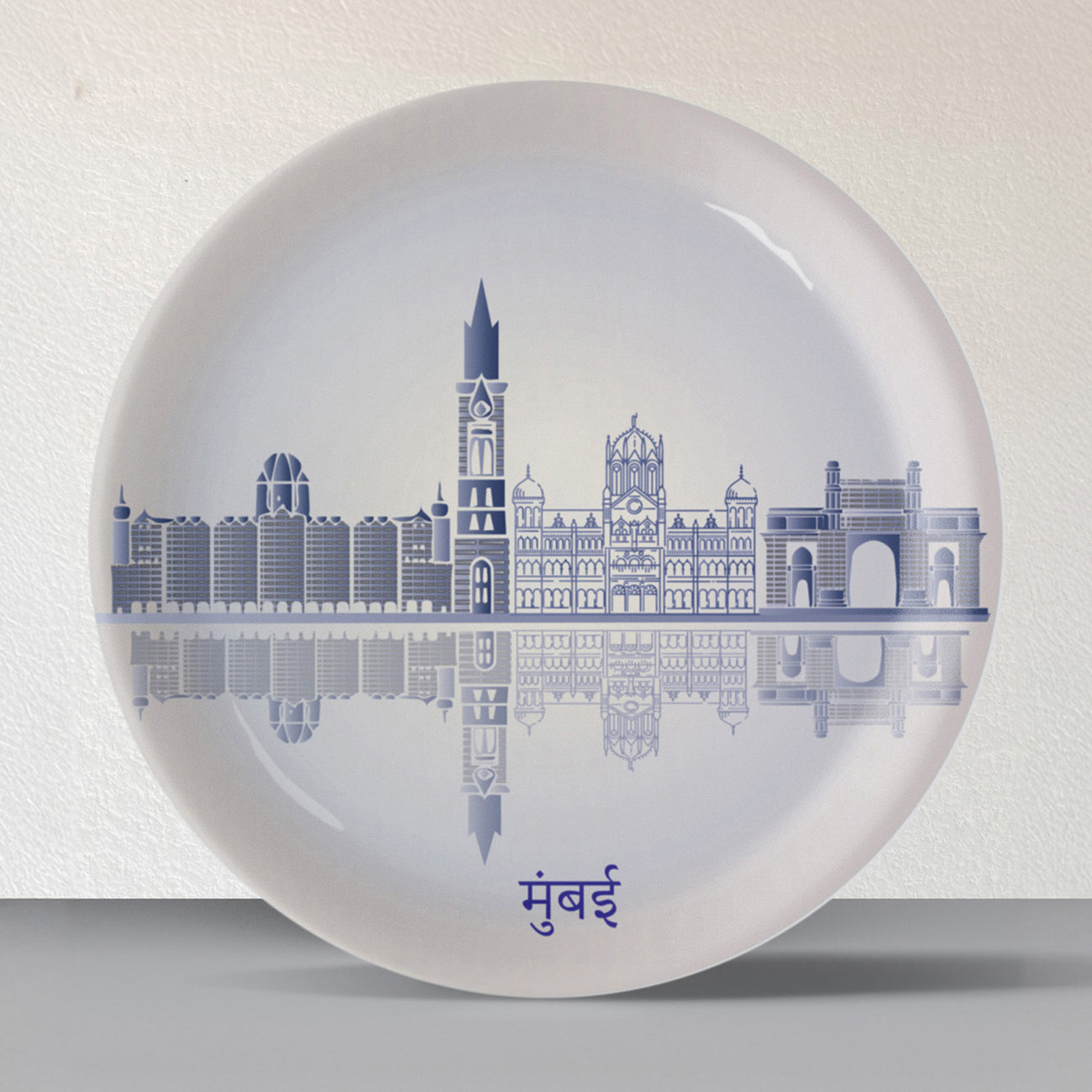 Urban Dreamscapes: Cityscape Mumbai Artistry porcelain plate