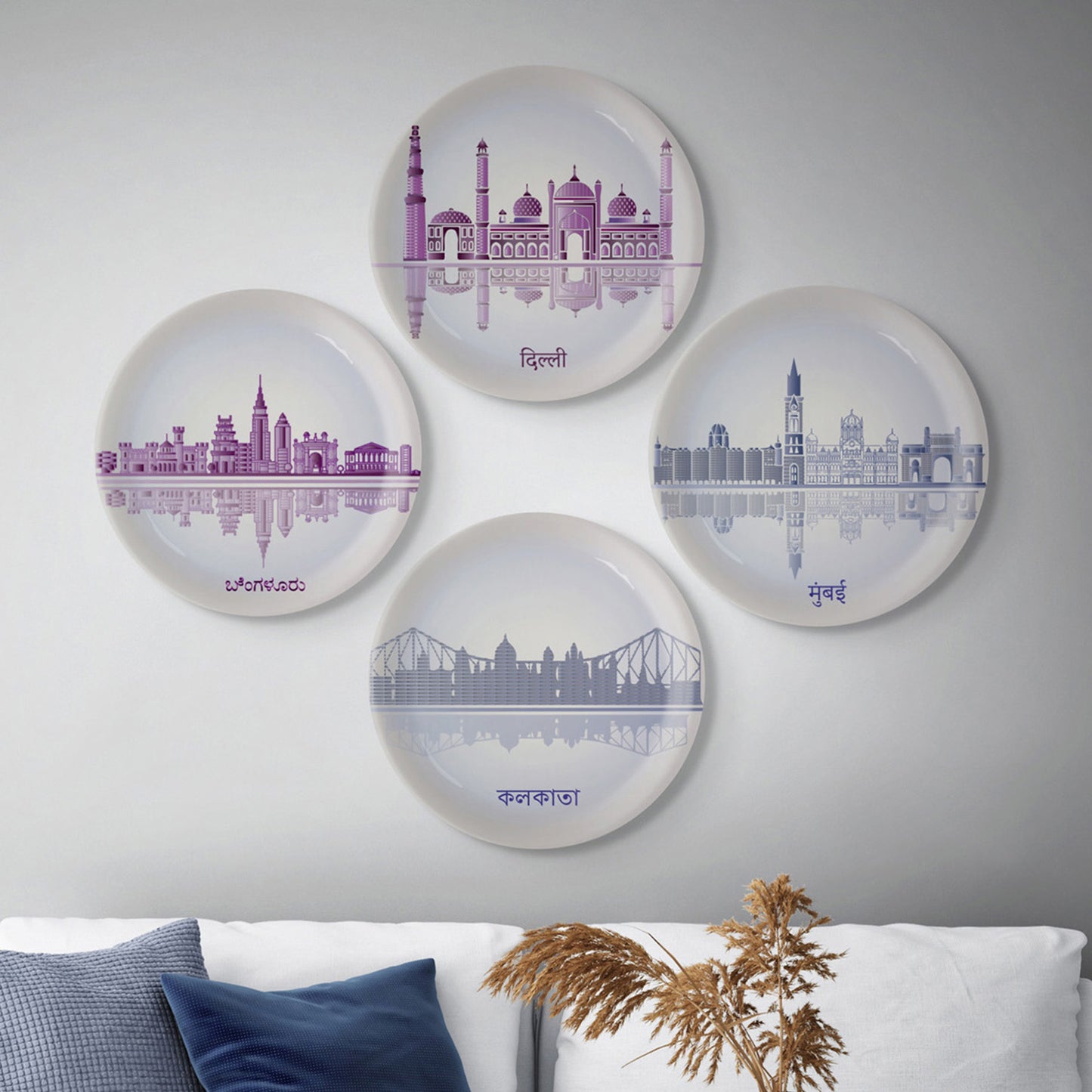 Urban Dreamscapes: Cityscape Kolkata Artistry porcelain plate