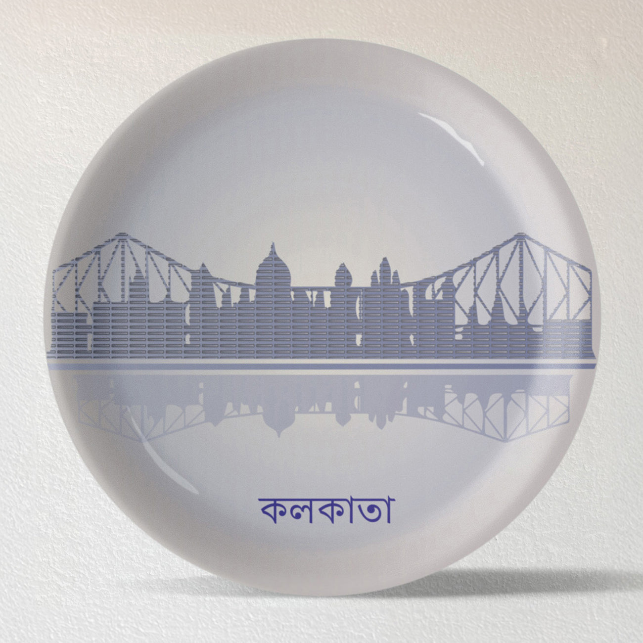 Urban Dreamscapes: Cityscape Kolkata Artistry porcelain plate