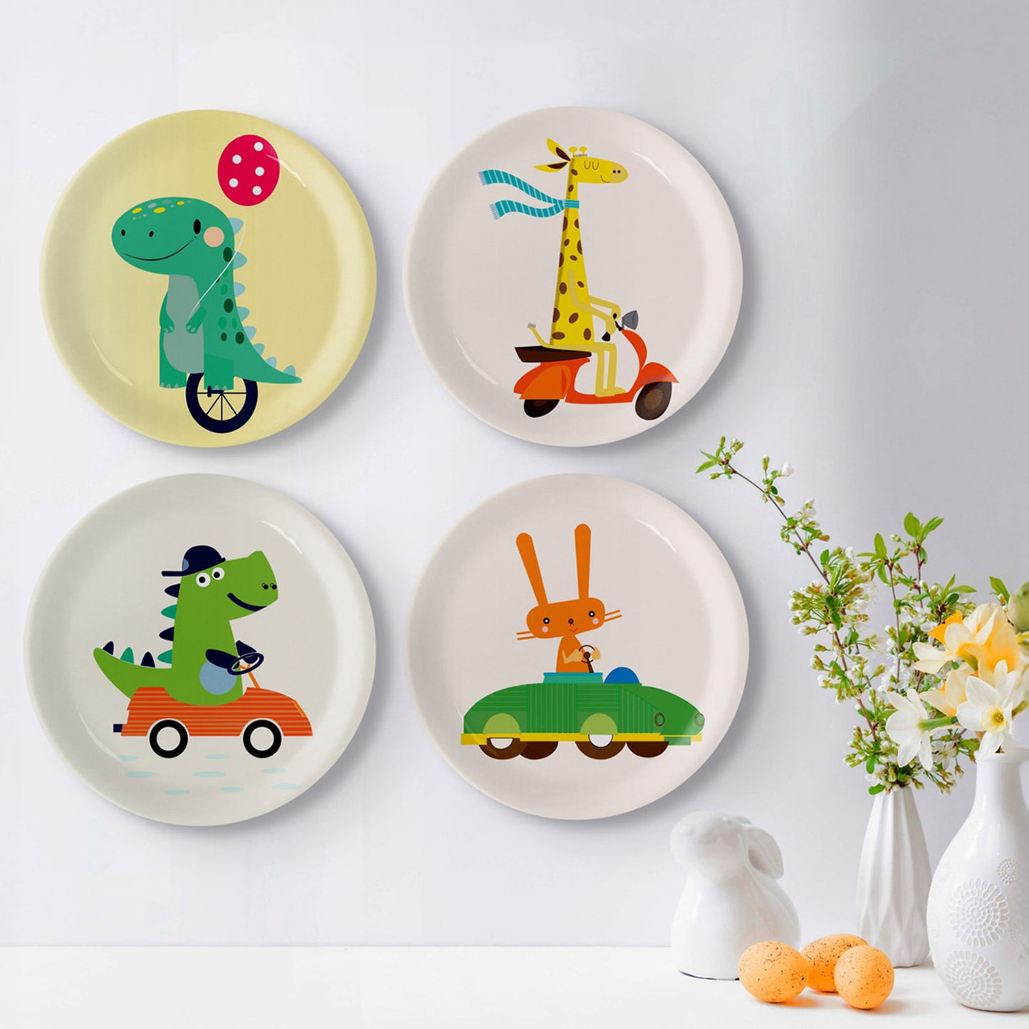 Playful Art for Kids' Rooms Girrafe porcelain plate