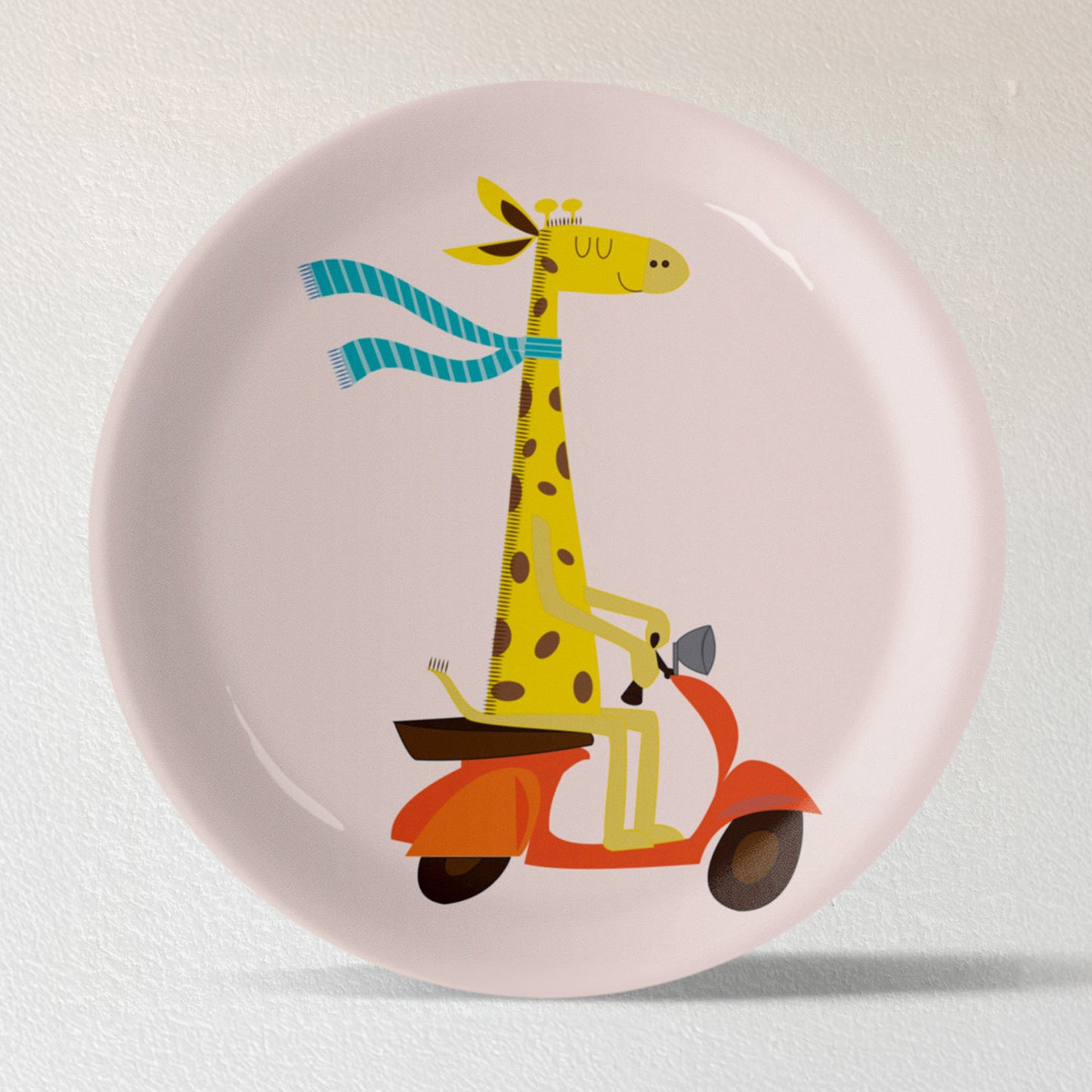 Playful Art for Kids' Rooms Girrafe porcelain plate