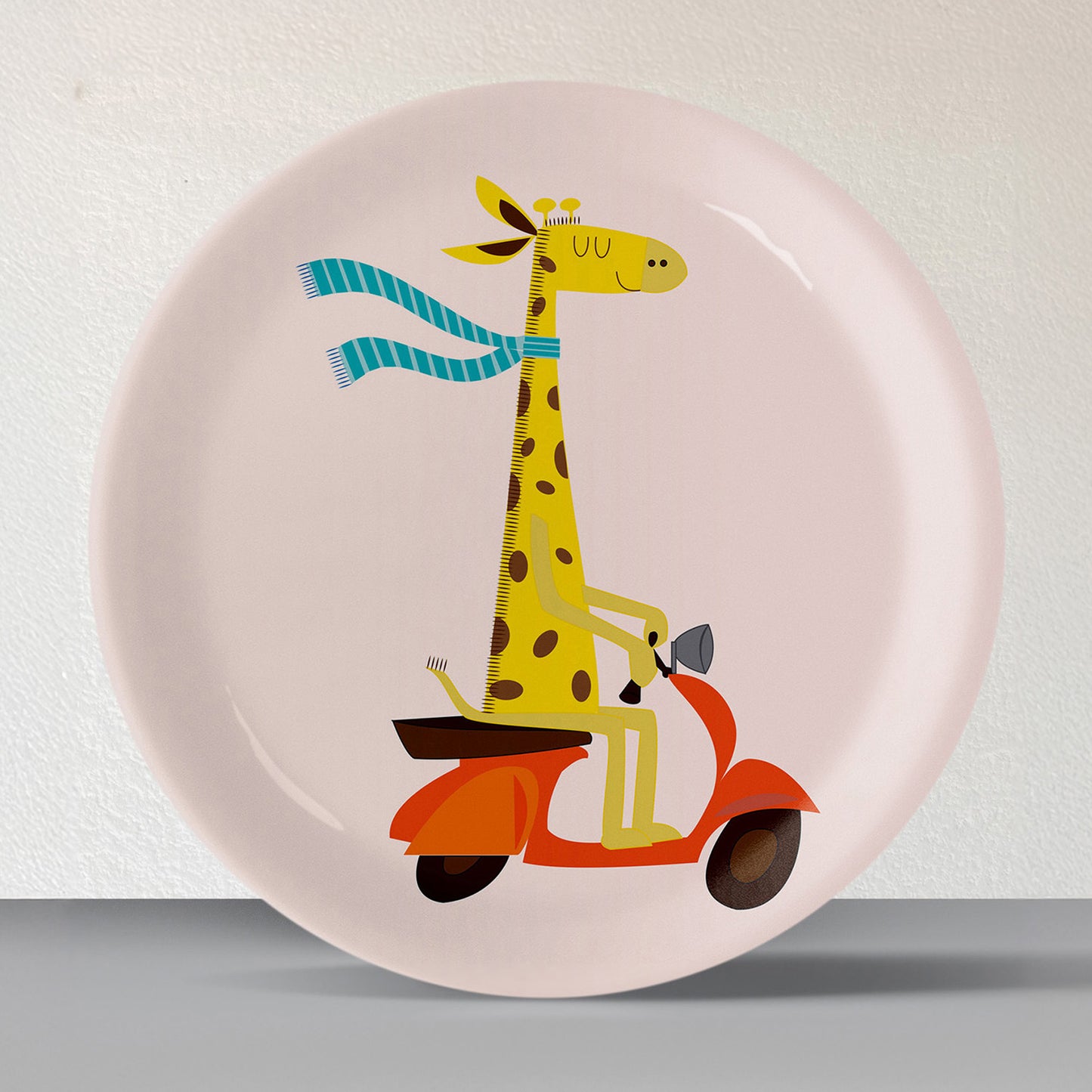 Playful Art for Kids' Rooms Girrafe porcelain plate