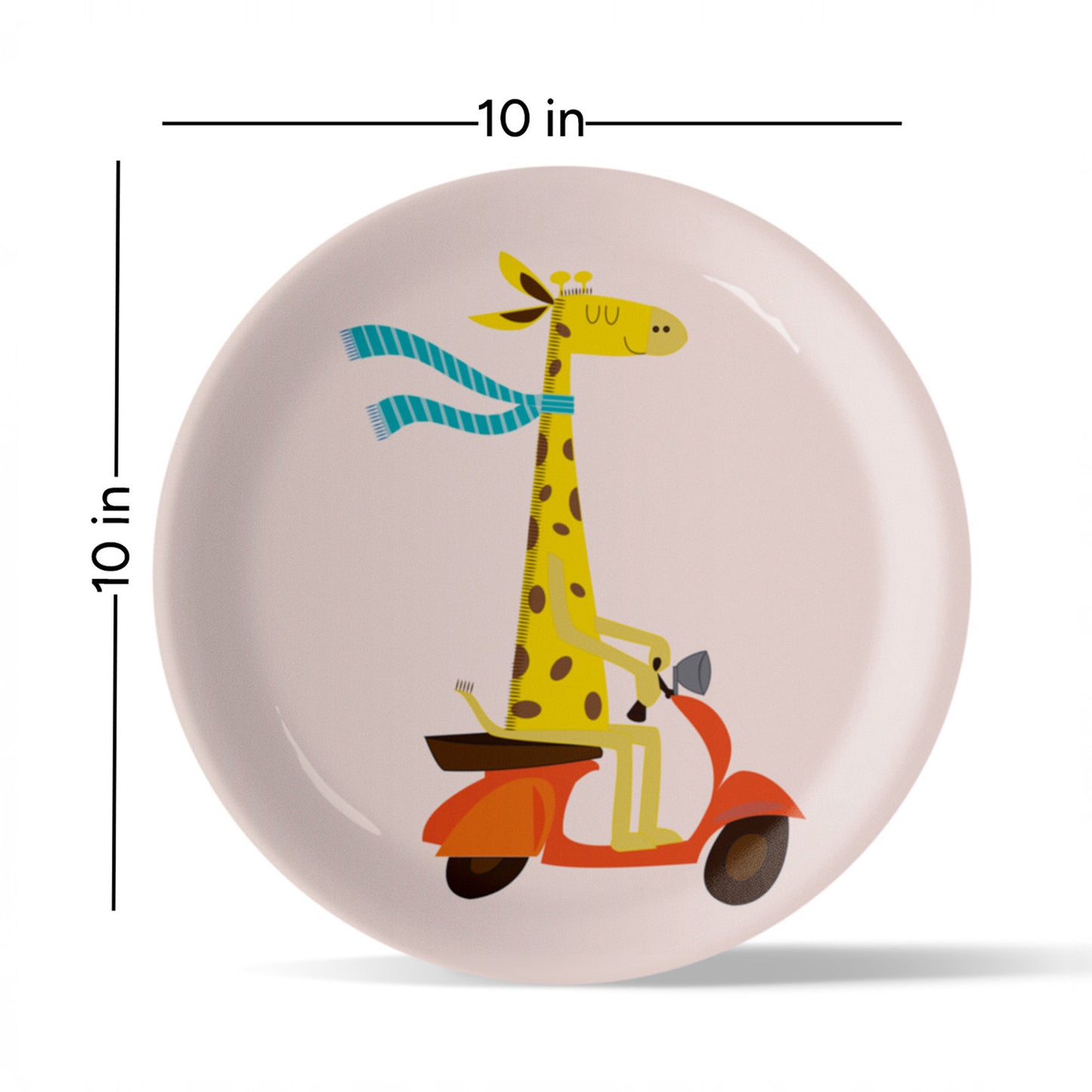 Playful Art for Kids' Rooms Girrafe porcelain plate