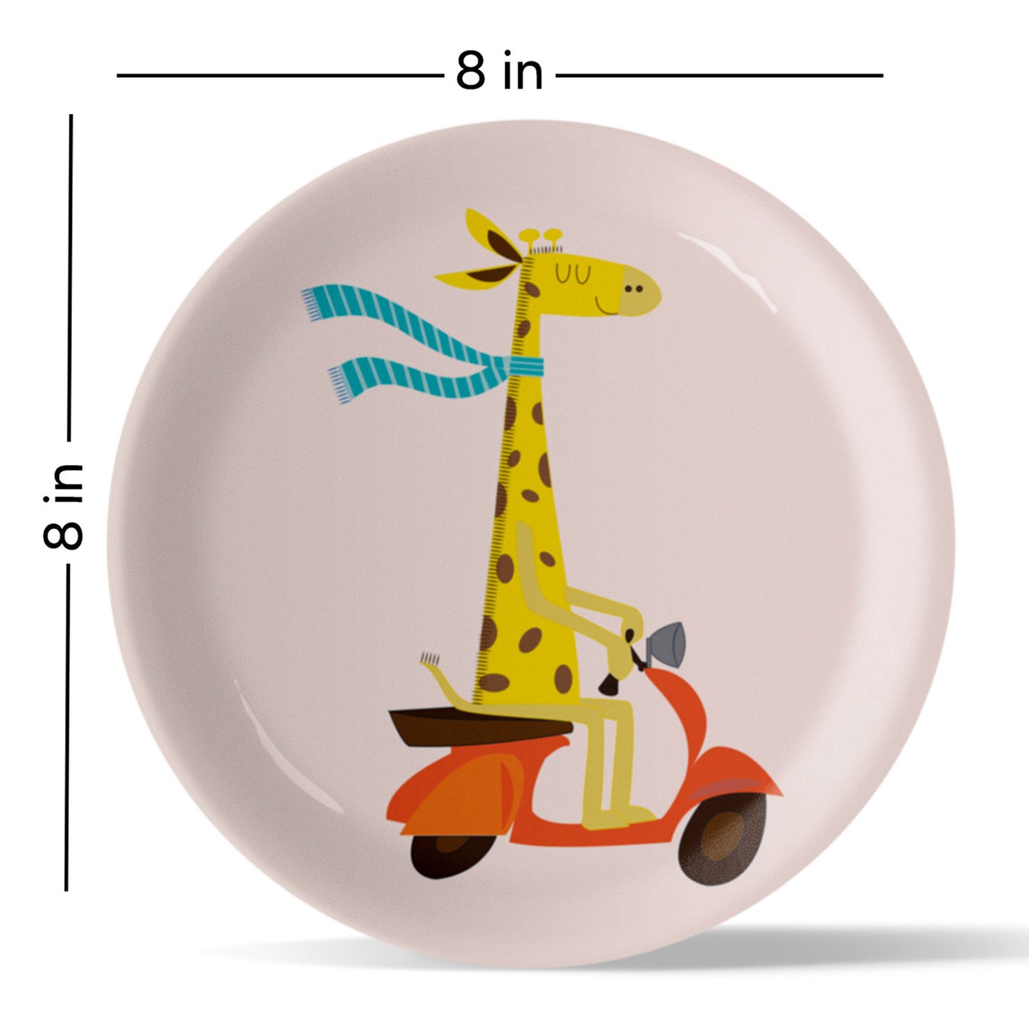 Playful Art for Kids' Rooms Girrafe porcelain plate