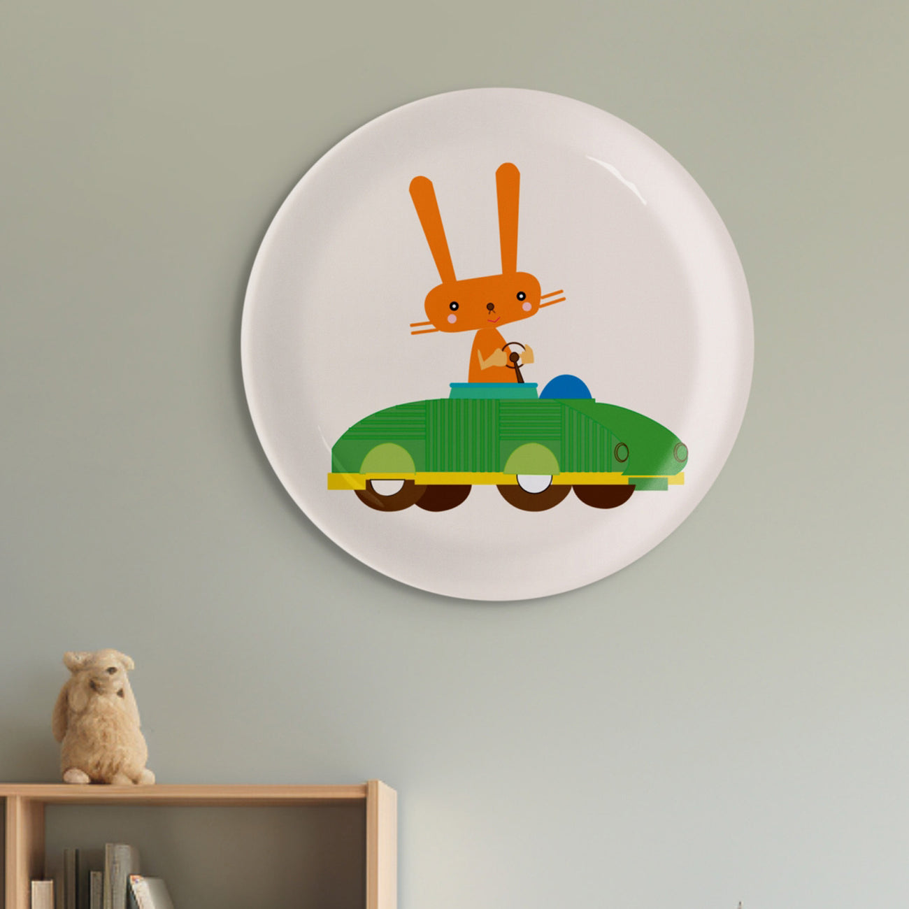 Playful Art for Kids' Rooms Bunny porcelain plate