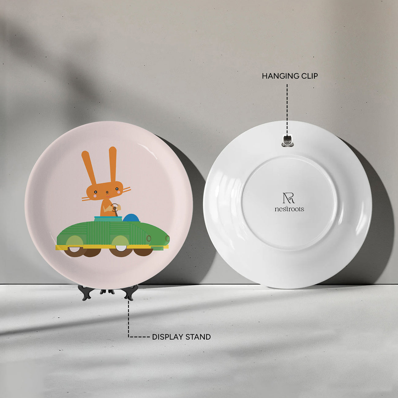 Playful Art for Kids' Rooms Bunny porcelain plate