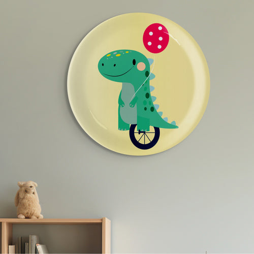 Playful Art for Kids' Rooms Dino porcelain plate