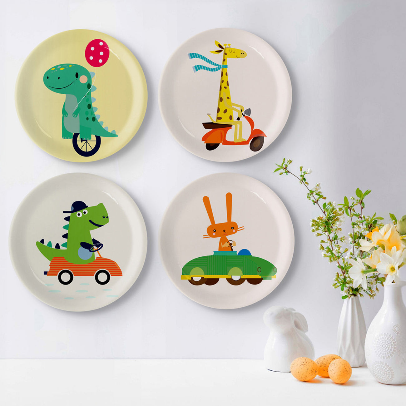 Playful Art for Kids' Rooms Dino porcelain plate