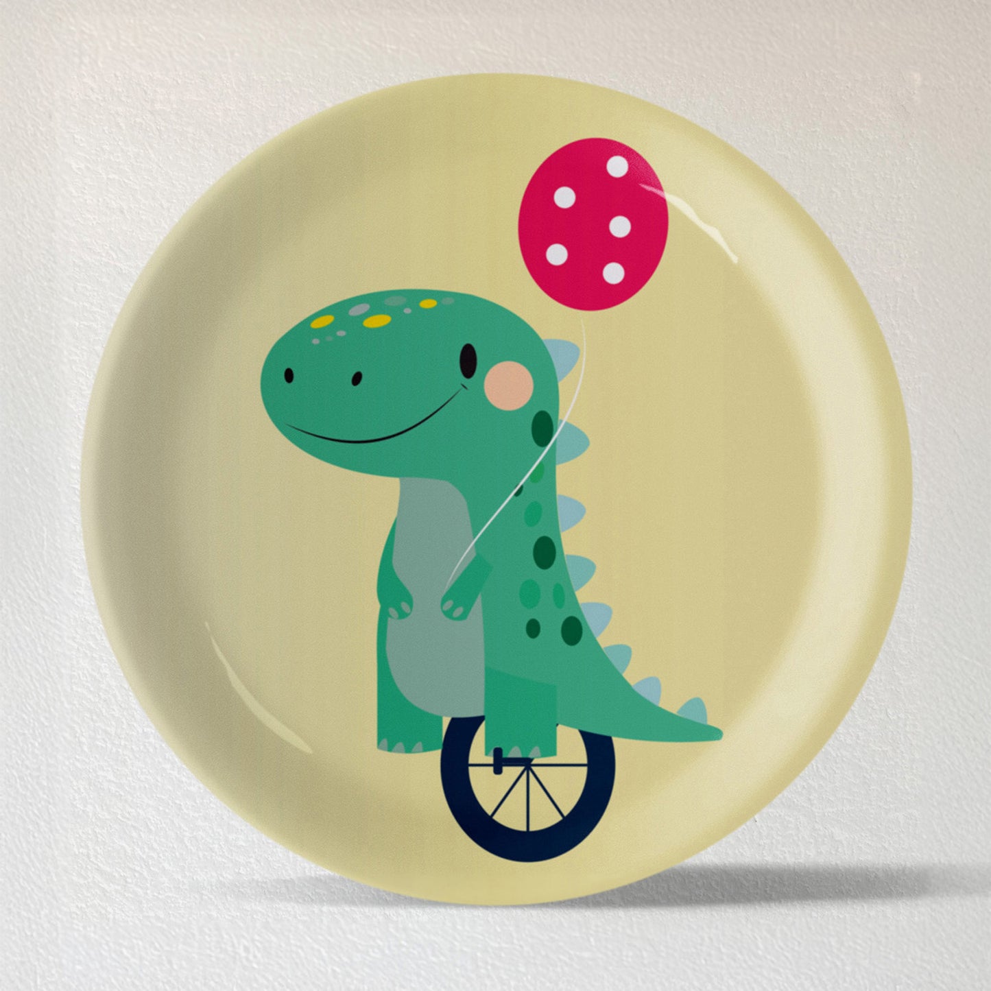 Playful Art for Kids' Rooms Dino porcelain plate