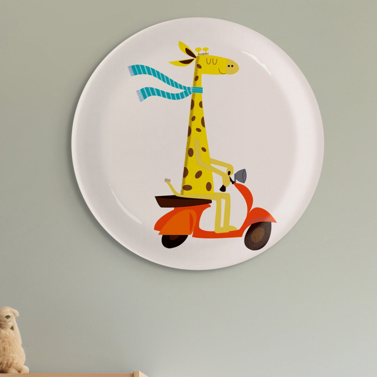 Playful Art for Kids' Rooms collage porcelain Wall Plates Set of 4