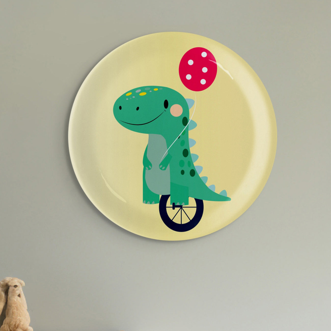 Playful Art for Kids' Rooms collage porcelain Wall Plates Set of 4