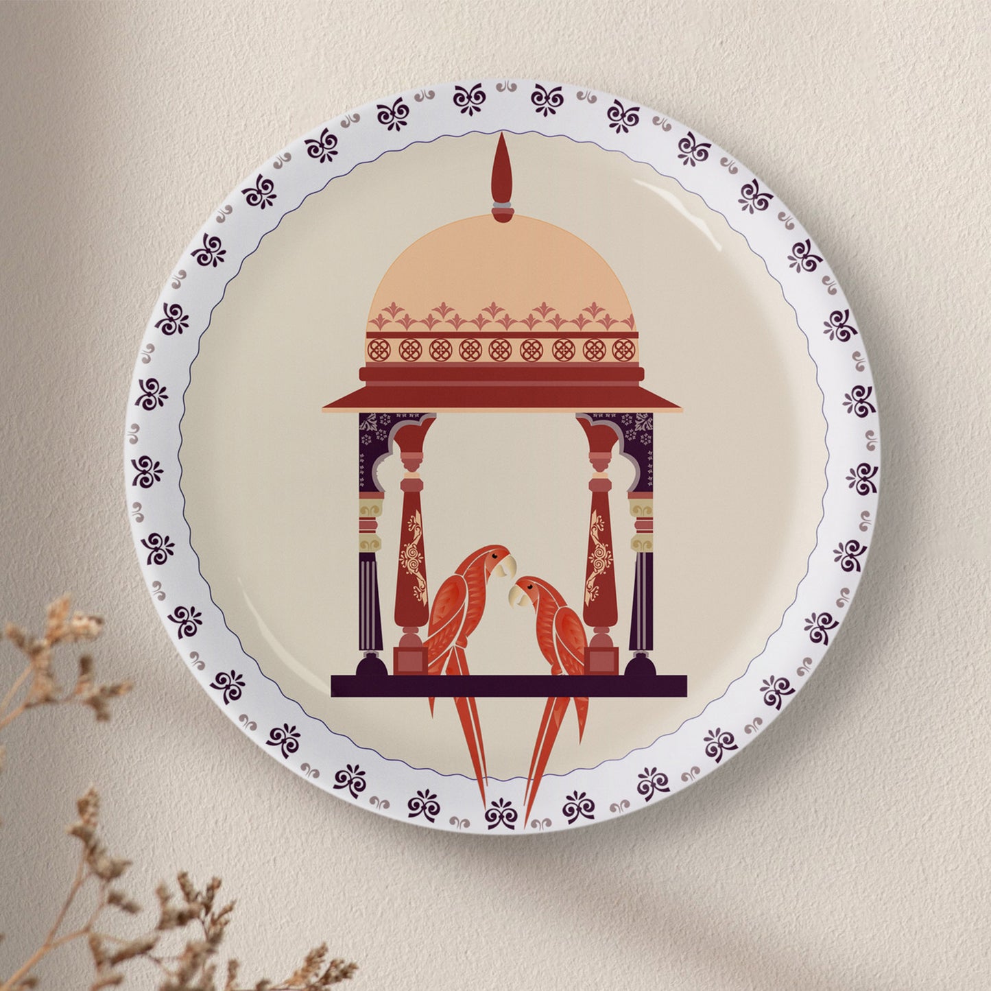 Harmony of Nature and Artistry parrot plate