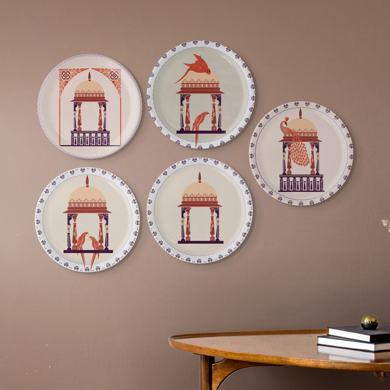 Harmony of Nature and Artistry collage plate Wall Playtes Set of 5