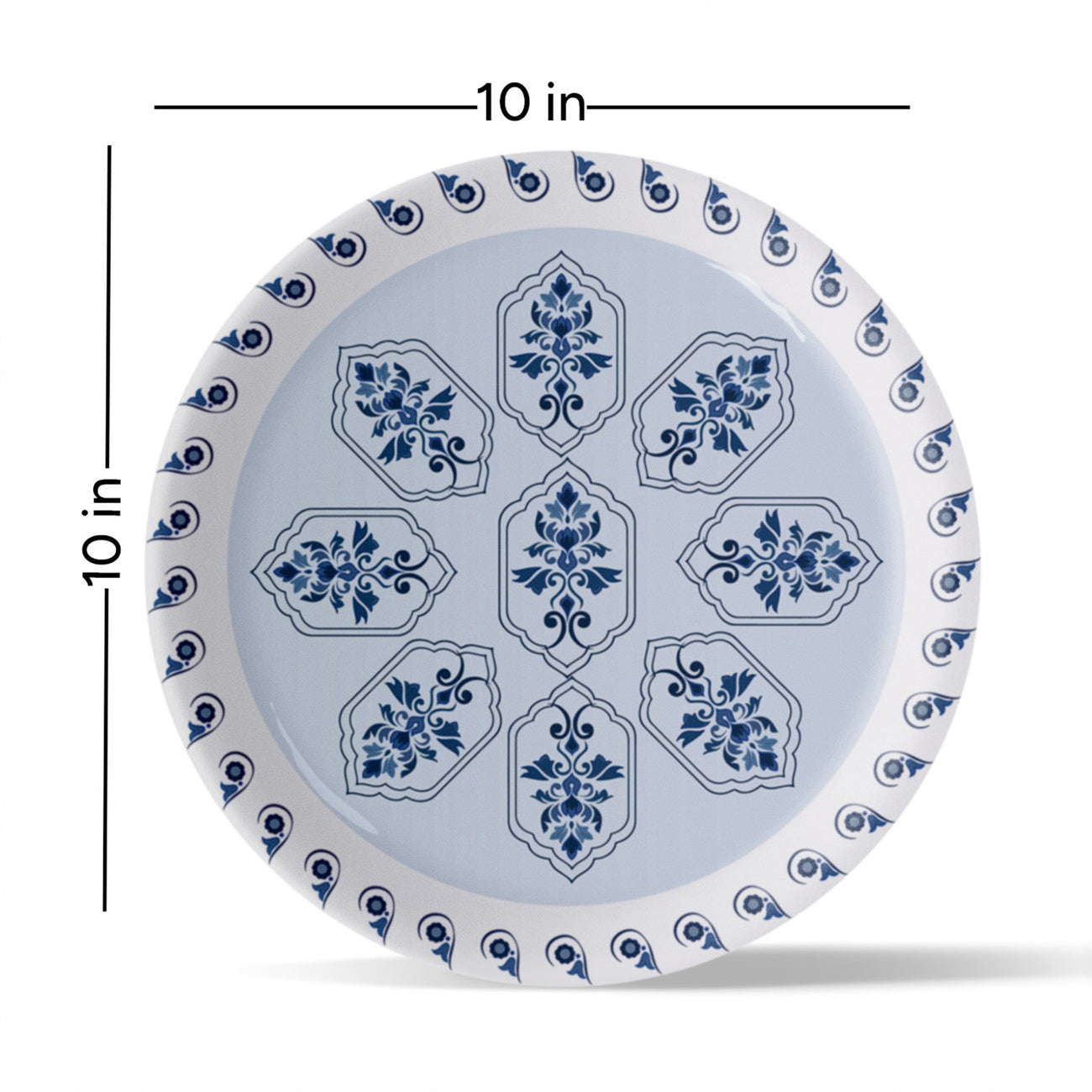 Abstract Geometry in Everyday Art Blue Pottery Inspired plate