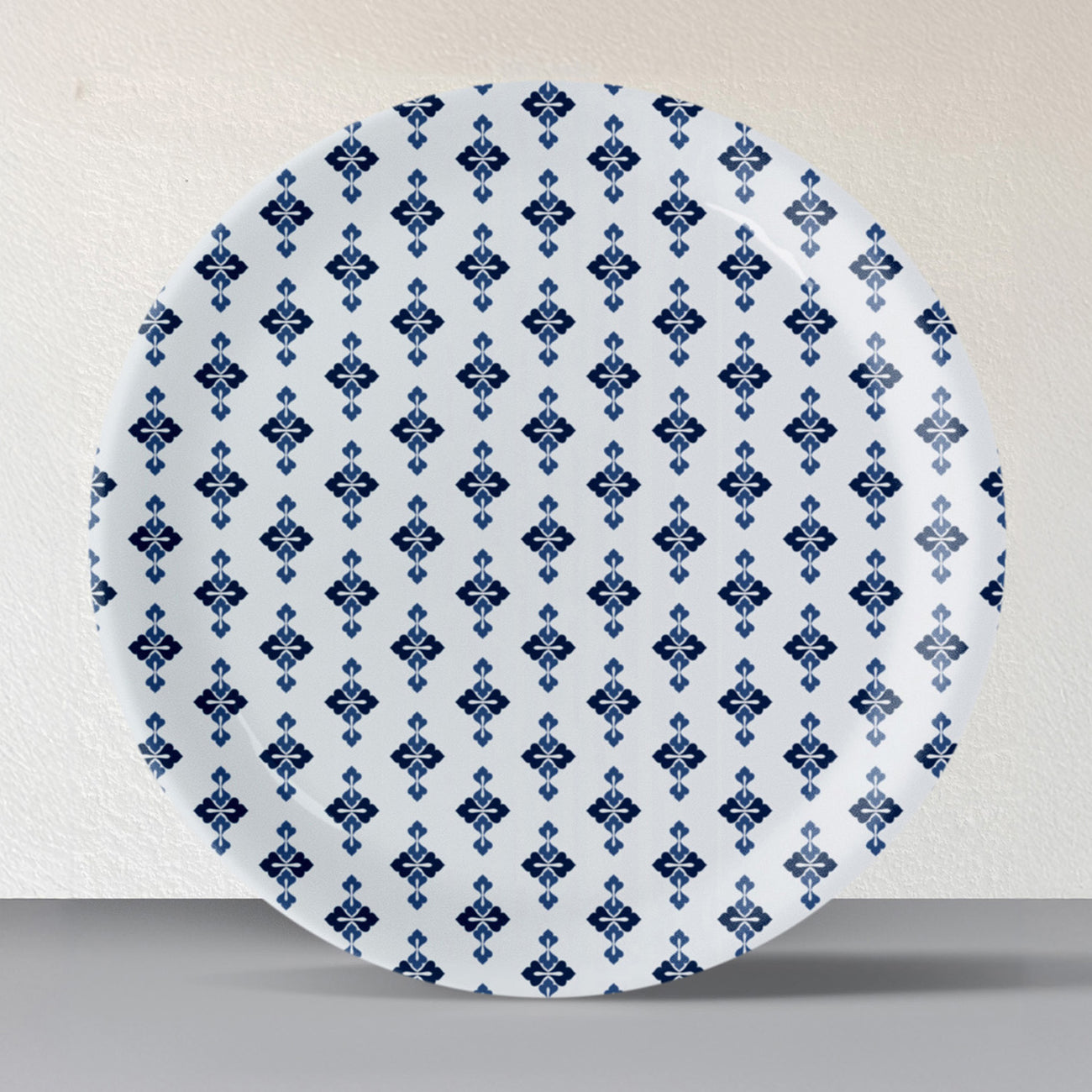 Abstract Geometry in Everyday Art Blue Pottery Inspired disty plate