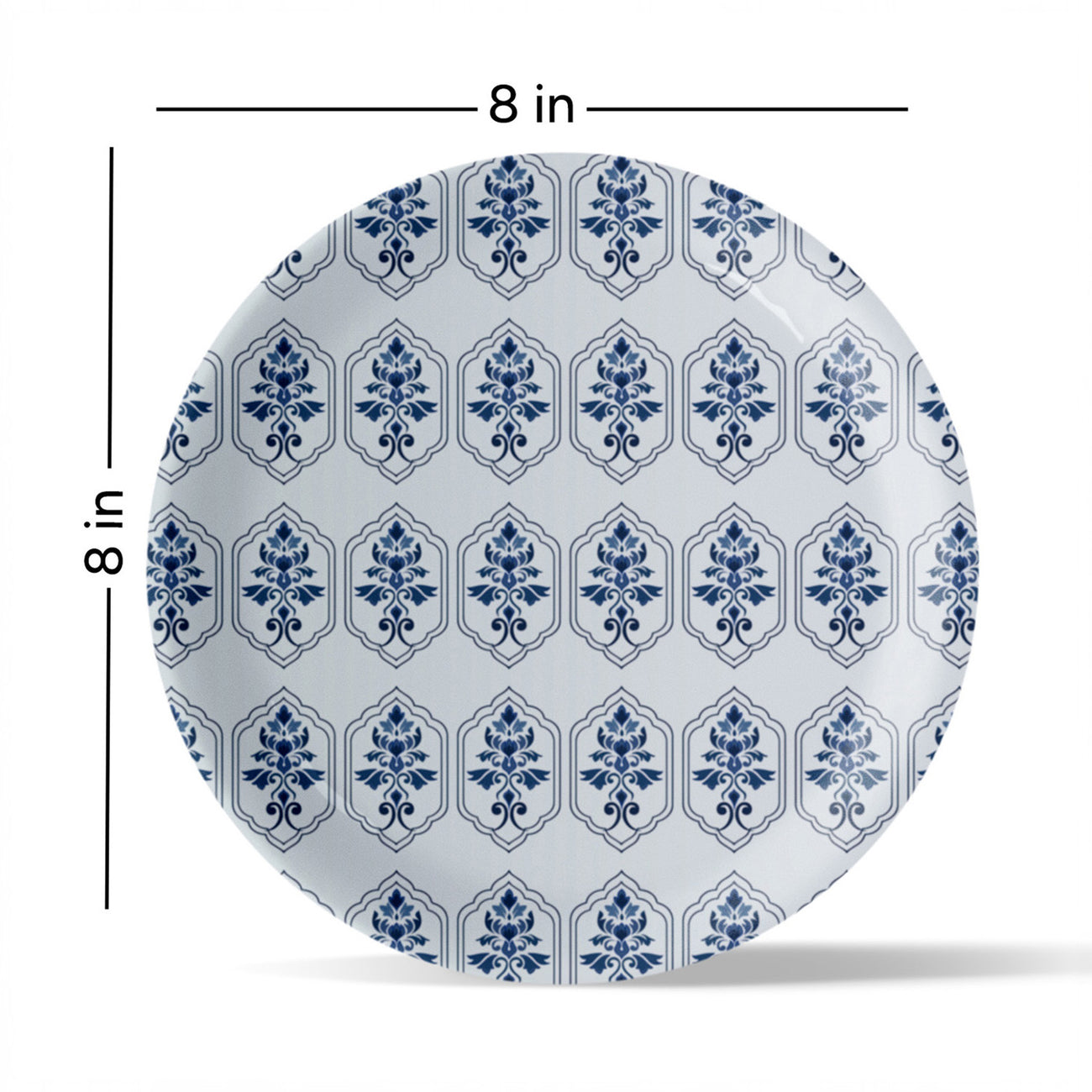 Abstract Geometry in Everyday Art Blue Pottery Inspired jaali floral plate