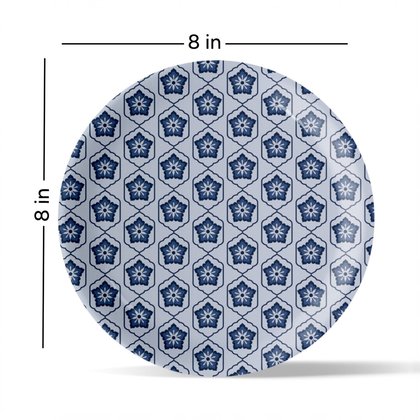 Abstract Geometry in Everyday Art Blue Pottery Inspired jaali symmetry floral plate