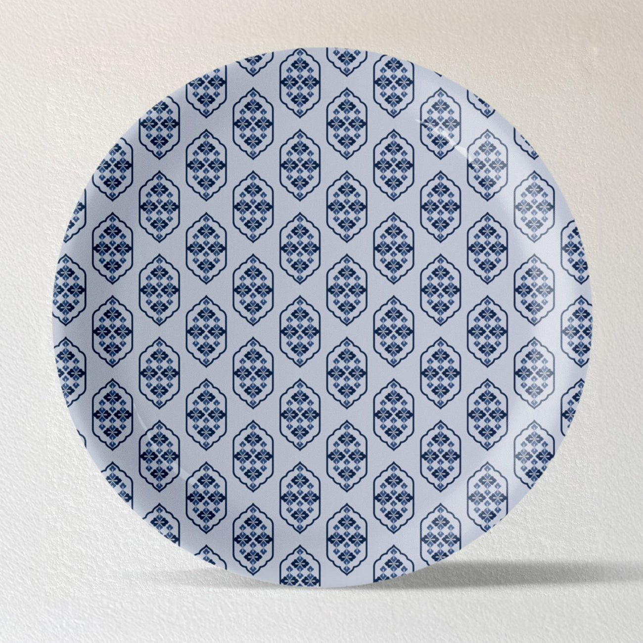 Abstract Geometry in Everyday Art Blue Pottery Inspired buta geometry plate