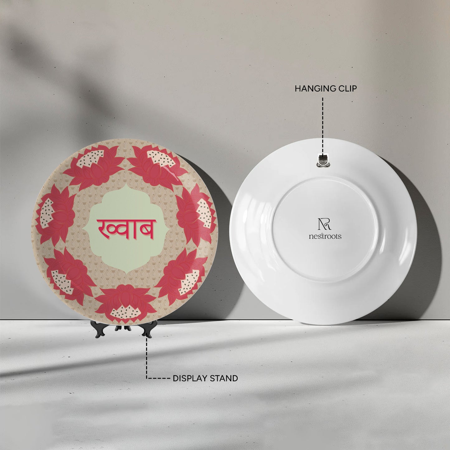 Lotus: Symbol of Beauty and Purity Devnagiri Text Khwab plate