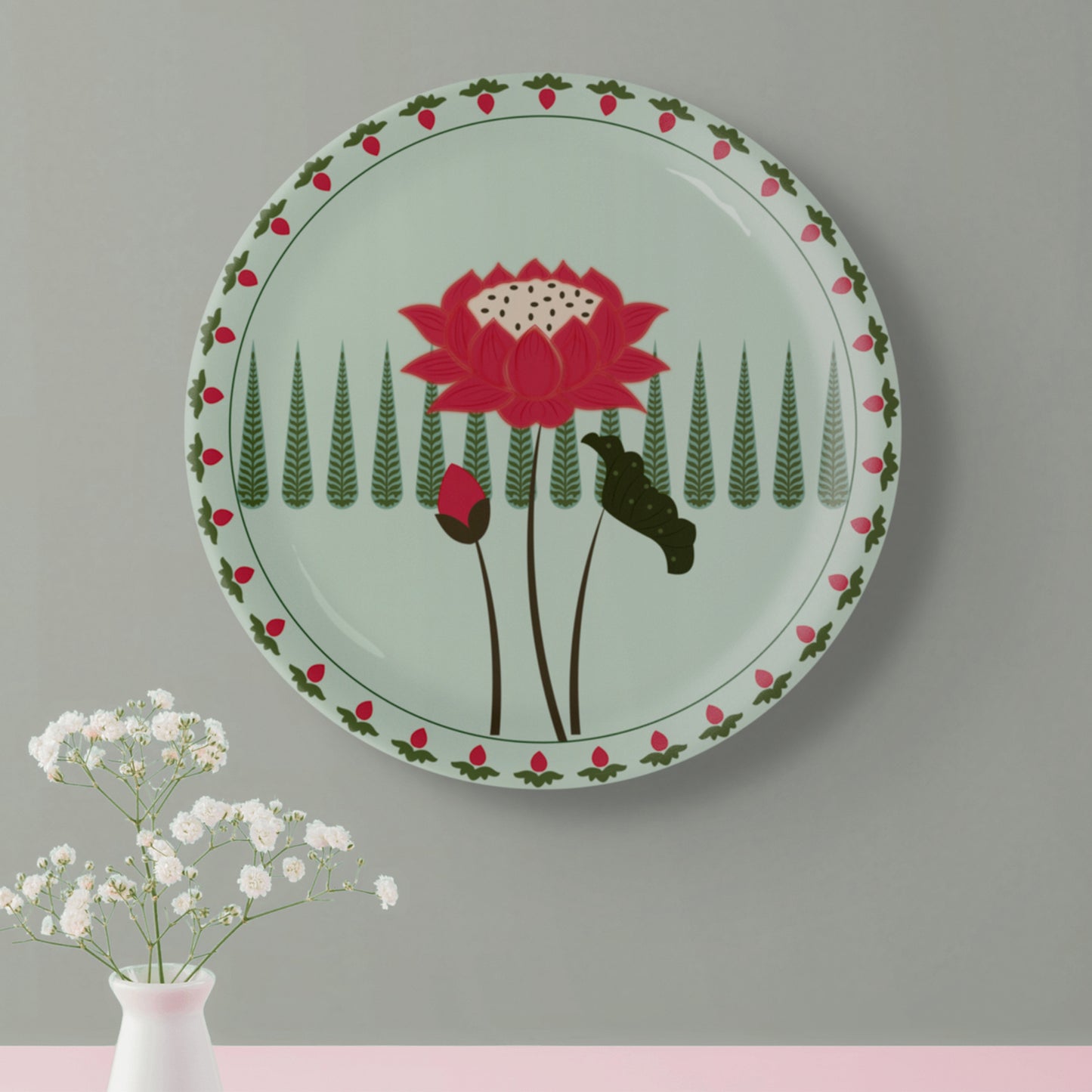 Lotus: Symbol of Beauty and Purity floral tree plate