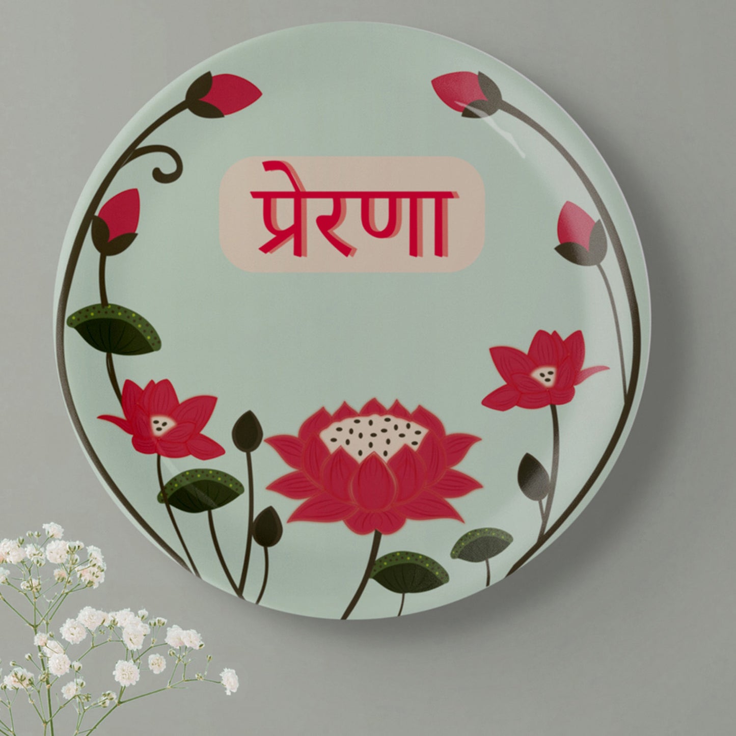 Lotus: Symbol of Beauty and Purity collage Wall Plates Set of 5